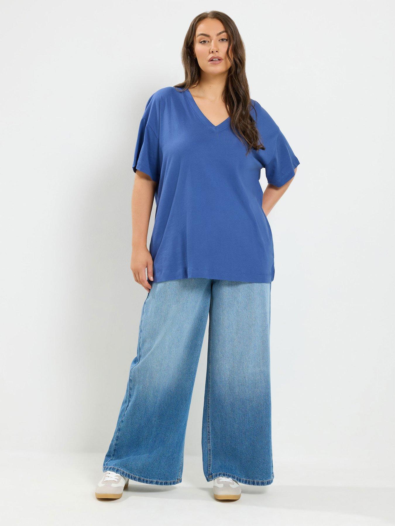 Image 3 of 4 of Yours Women's Relaxed Longline T-Shirt - Blue