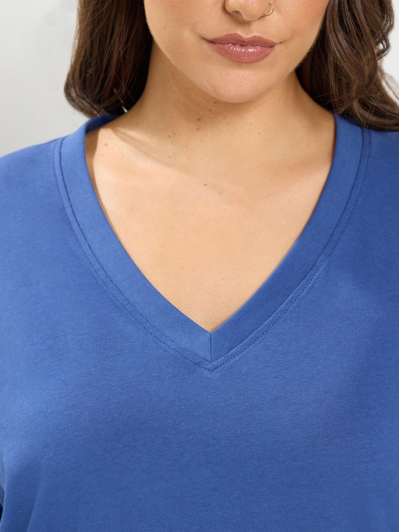 Image 4 of 4 of Yours Women's Relaxed Longline T-Shirt - Blue