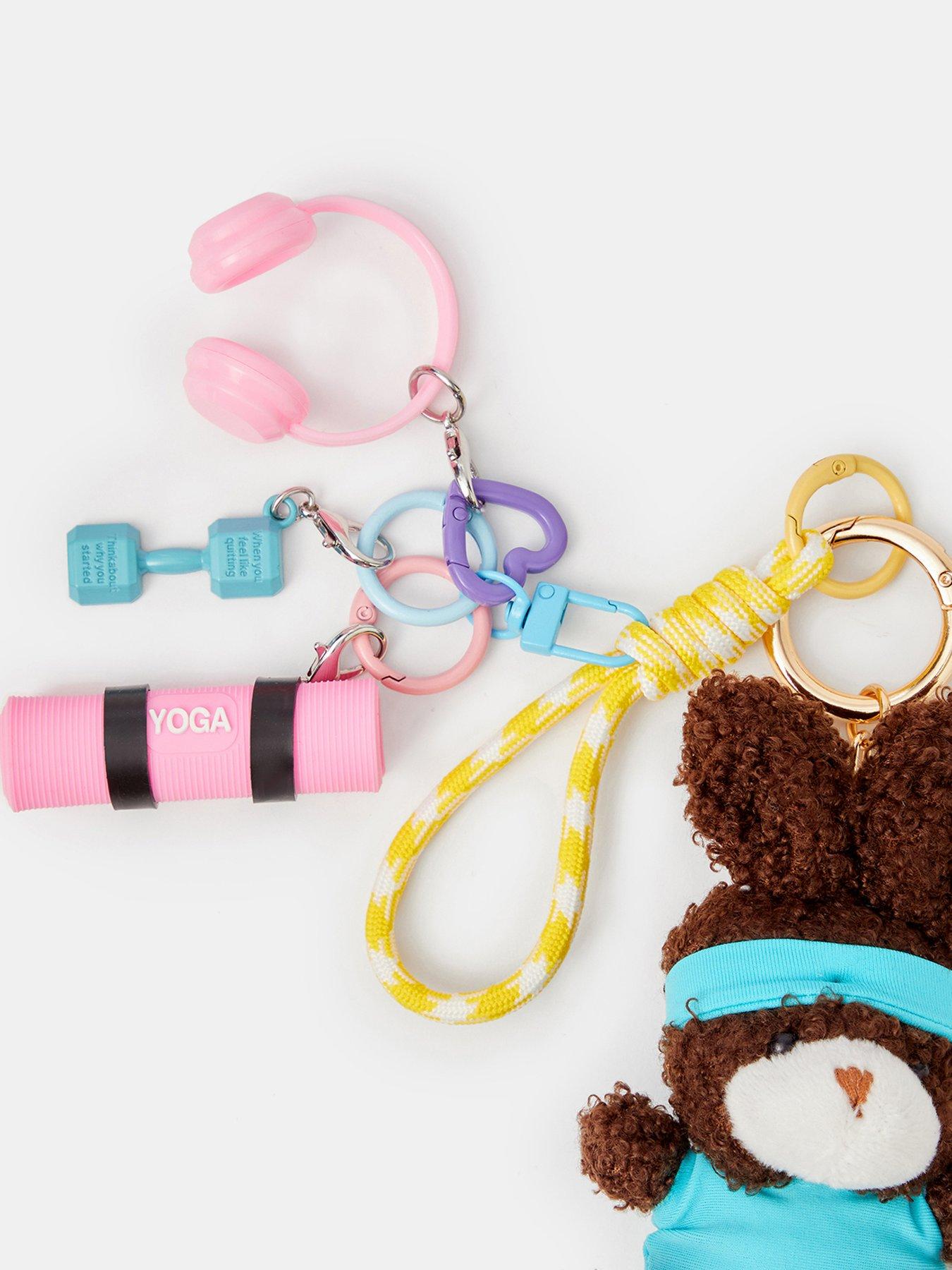 Image 3 of 3 of Accessorize Fluffy Bunny Bag Buddy Charm - Brown