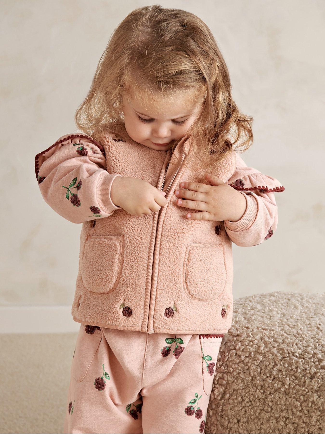 Mamas & Papas Baby Girls Embroidered Gilet - Pink