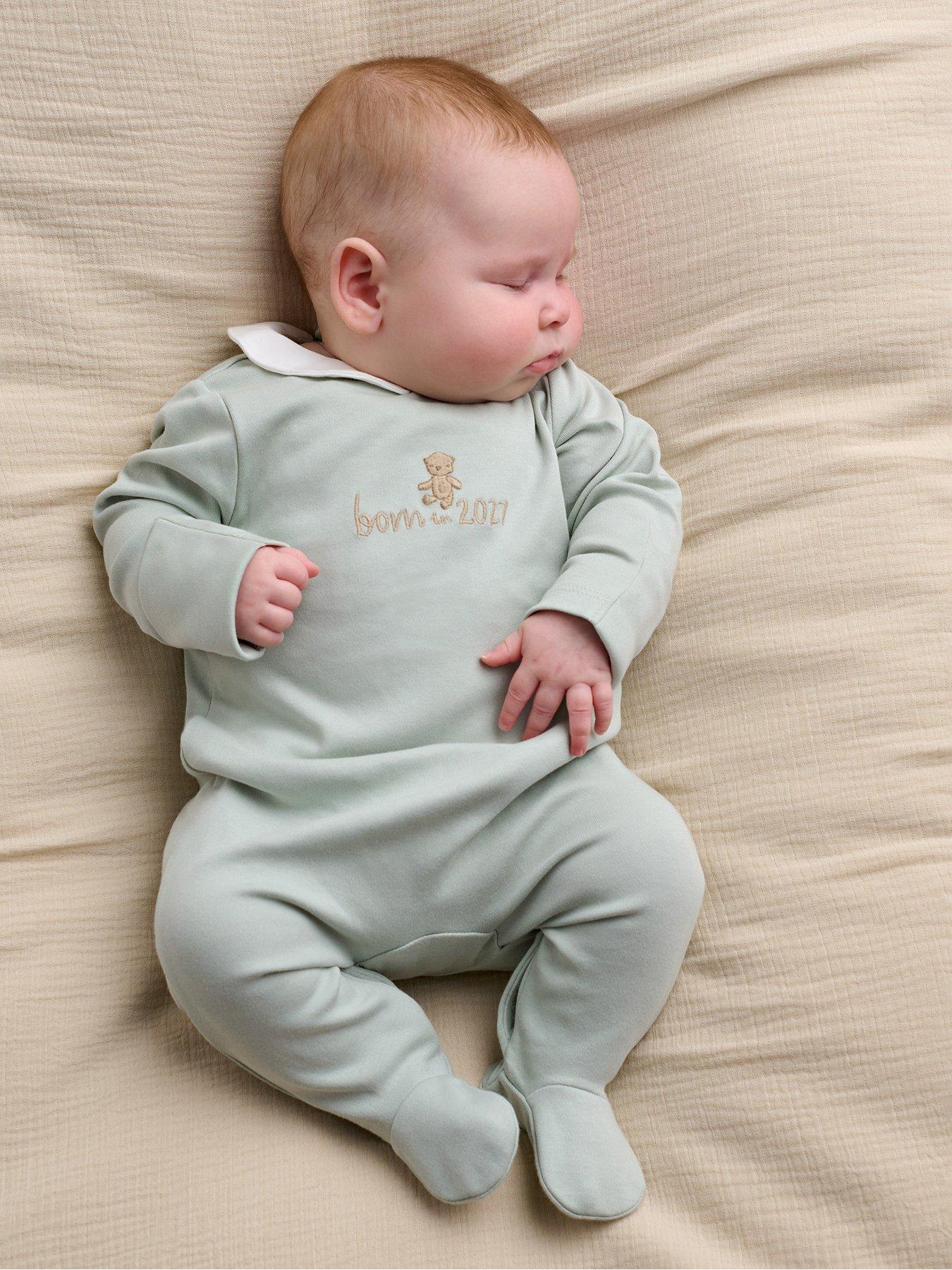 Mamas & Papas Baby Boys Born In 2027 Bear Sleepsuit - Blue
