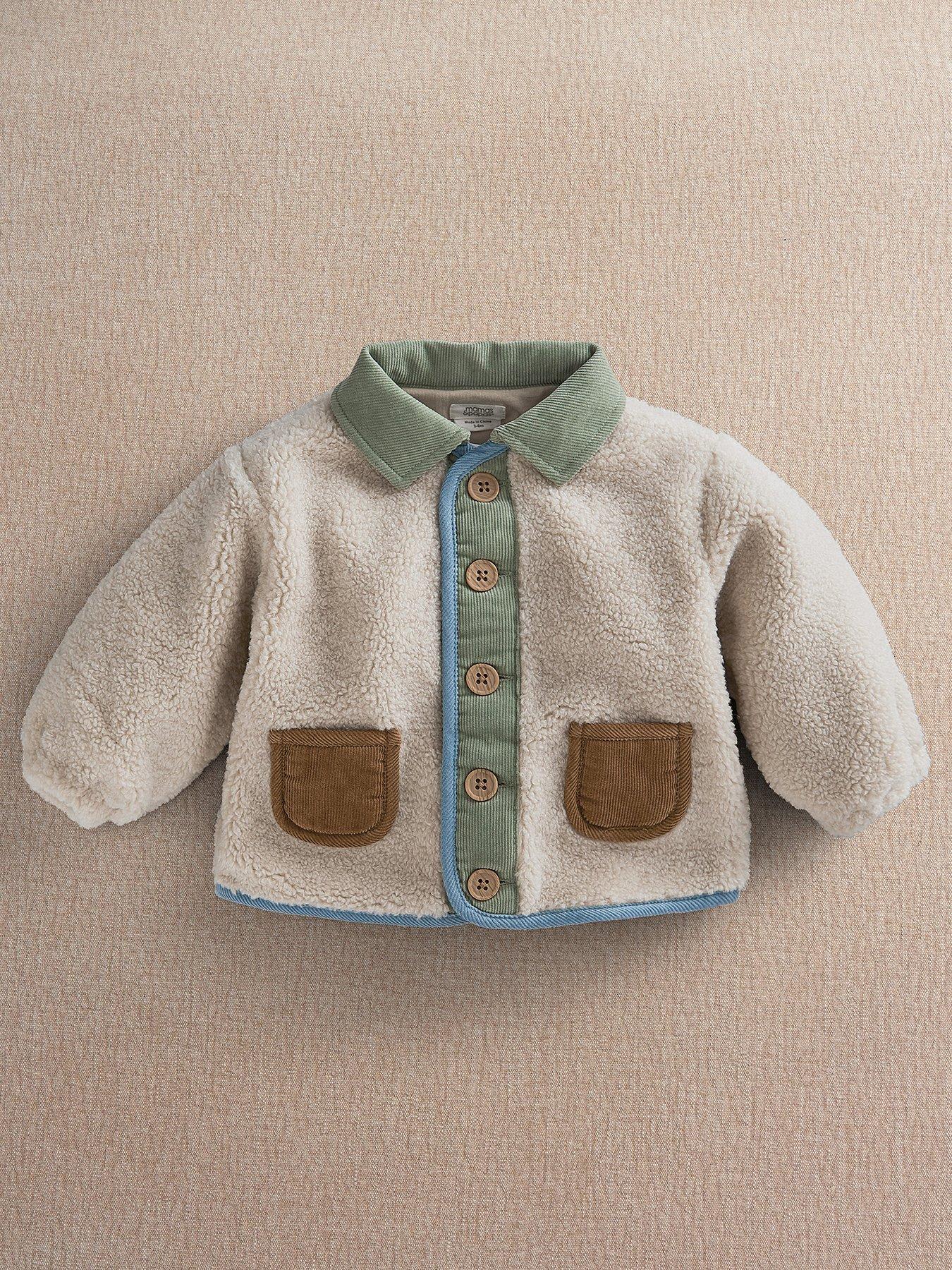 Image 2 of 4 of Mamas & Papas Baby Boys Borg Jacket - Cream