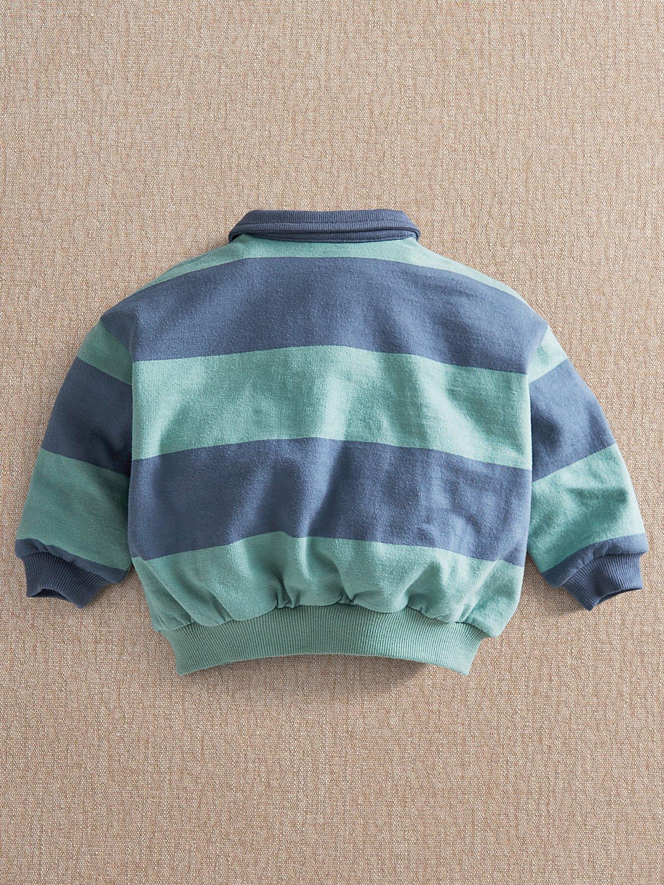 Image 3 of 5 of Mamas & Papas Baby Boys Stripe Polo Collar Sweatshirt - Multi