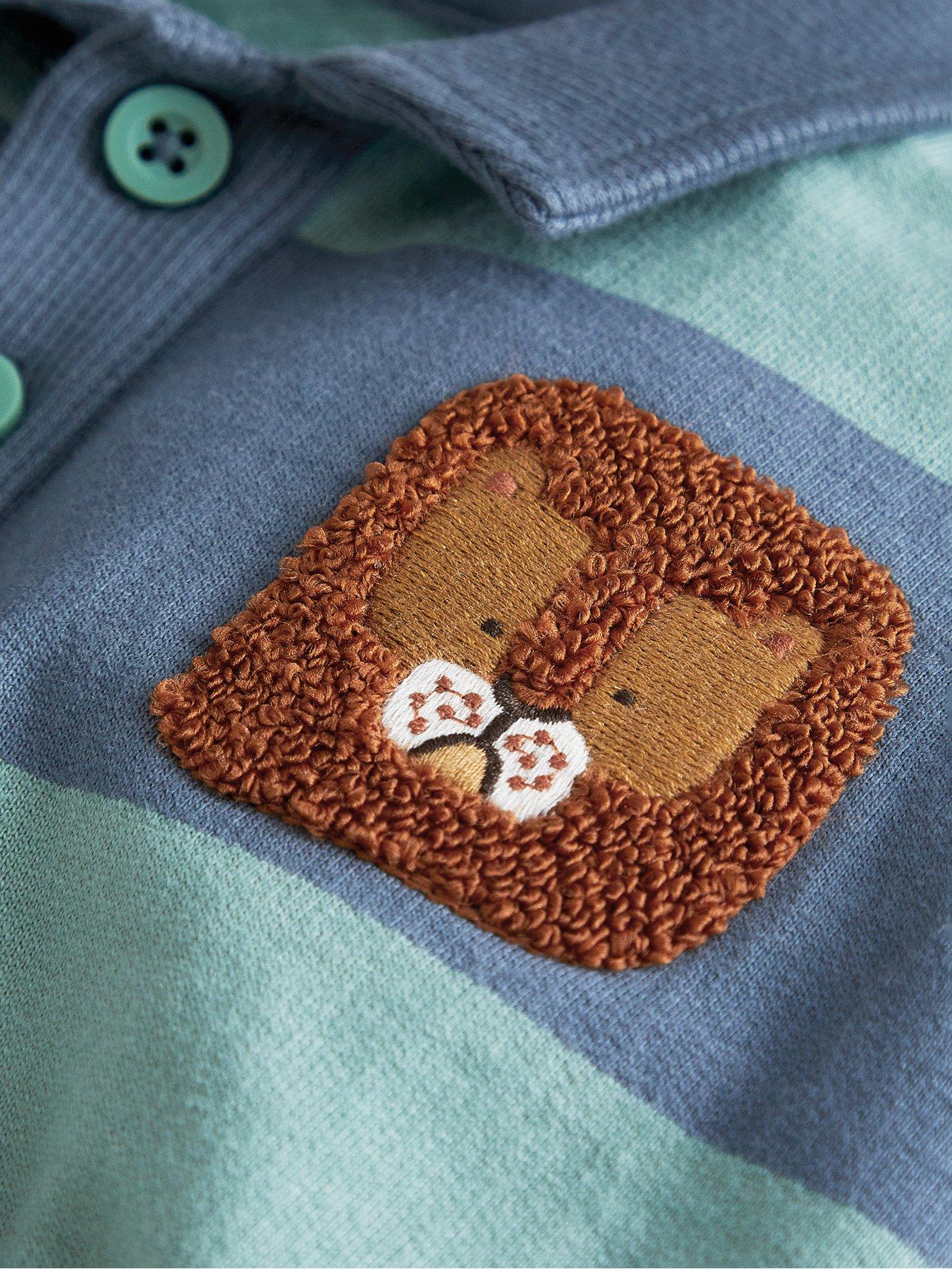 Image 4 of 5 of Mamas & Papas Baby Boys Stripe Polo Collar Sweatshirt - Multi
