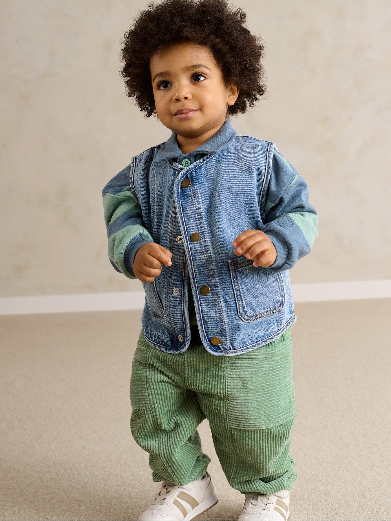 Image 1 of 5 of Mamas & Papas Baby Boys Cord Trousers - Green