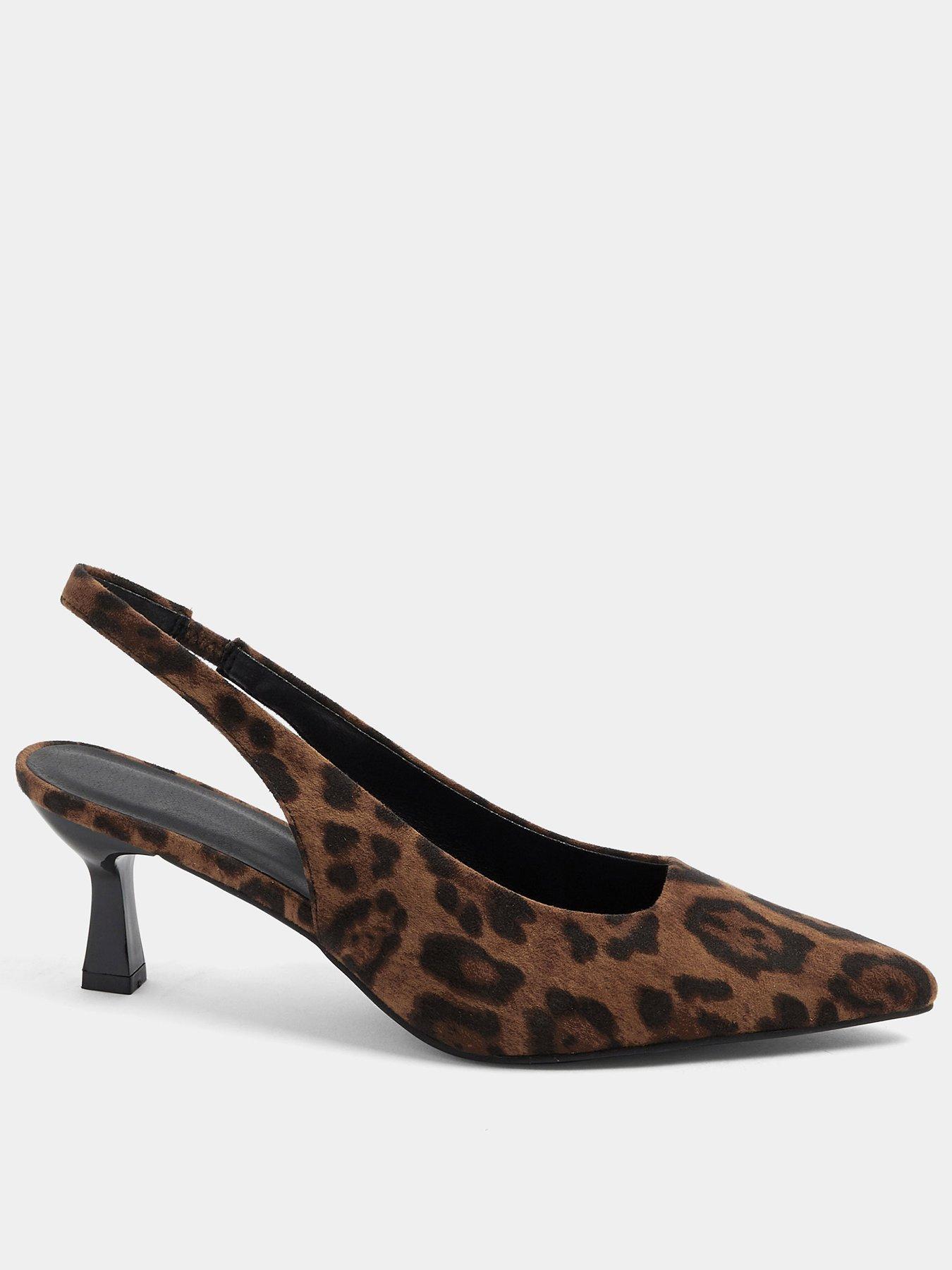 Yours Curve Wide Fit Slingback Heel - Brown