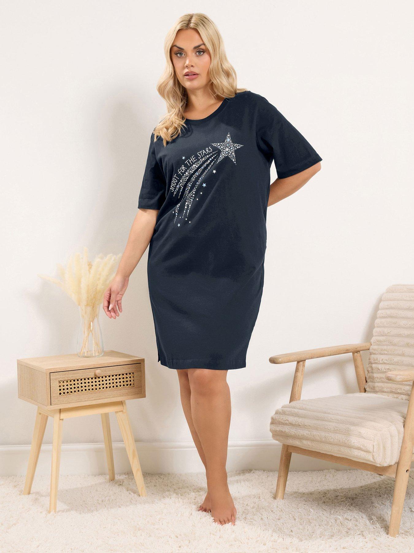 Yours Curve Stars Side Split Nightdress