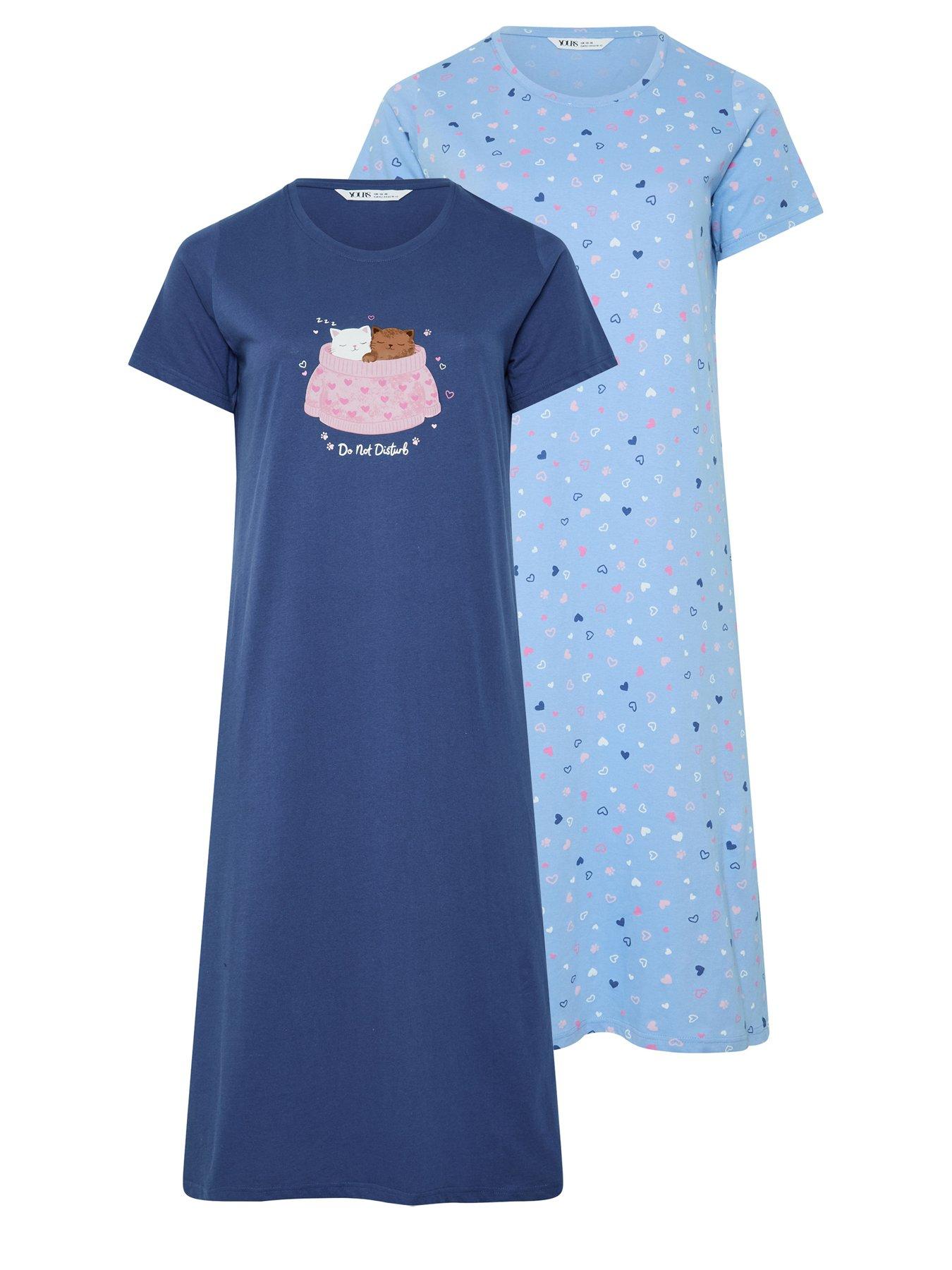 Yours Curve 2 Pack Cats Midaxi Nightdress