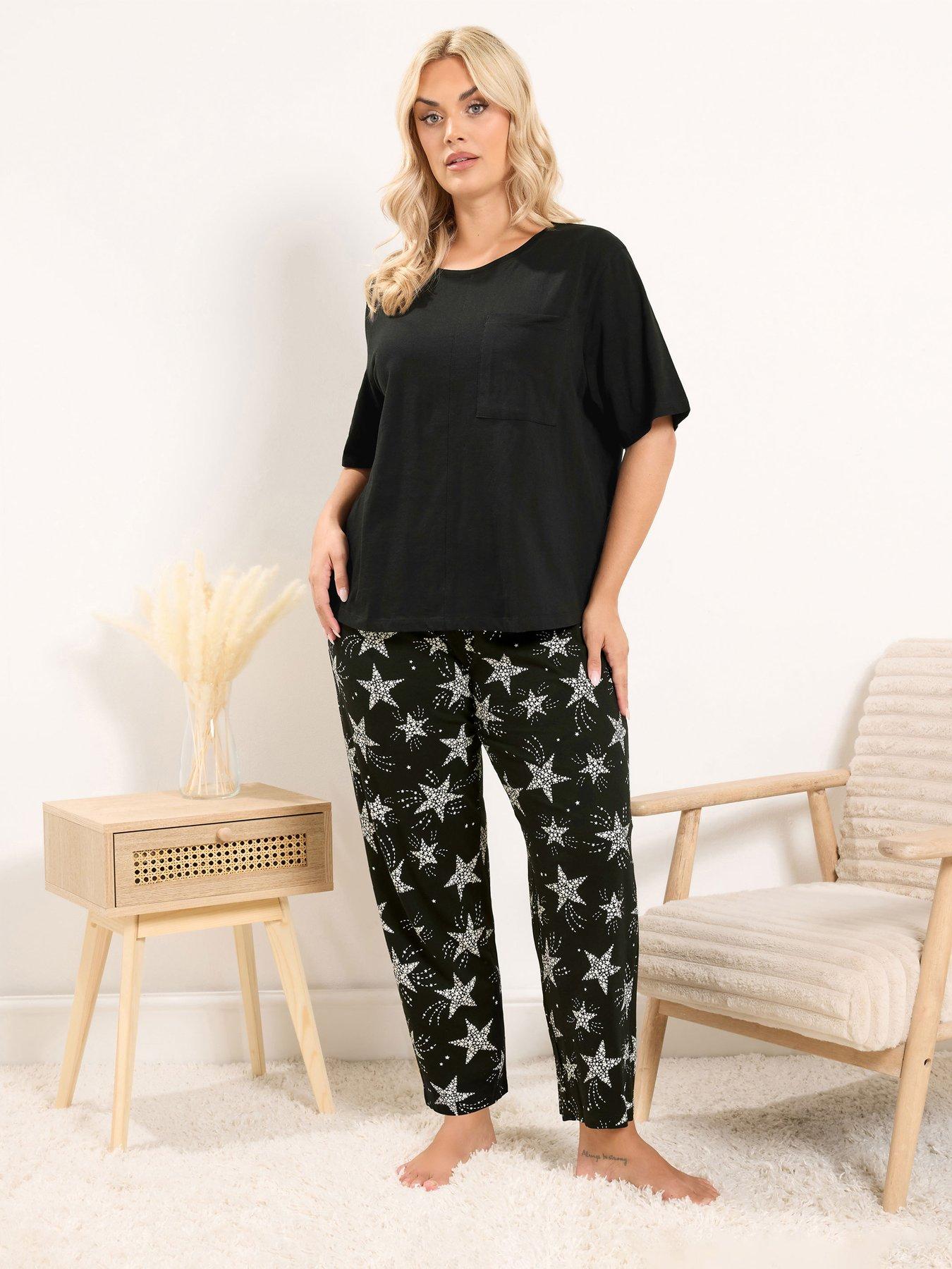 Yours Curve Short Sleeve Wide Leg Pj Set