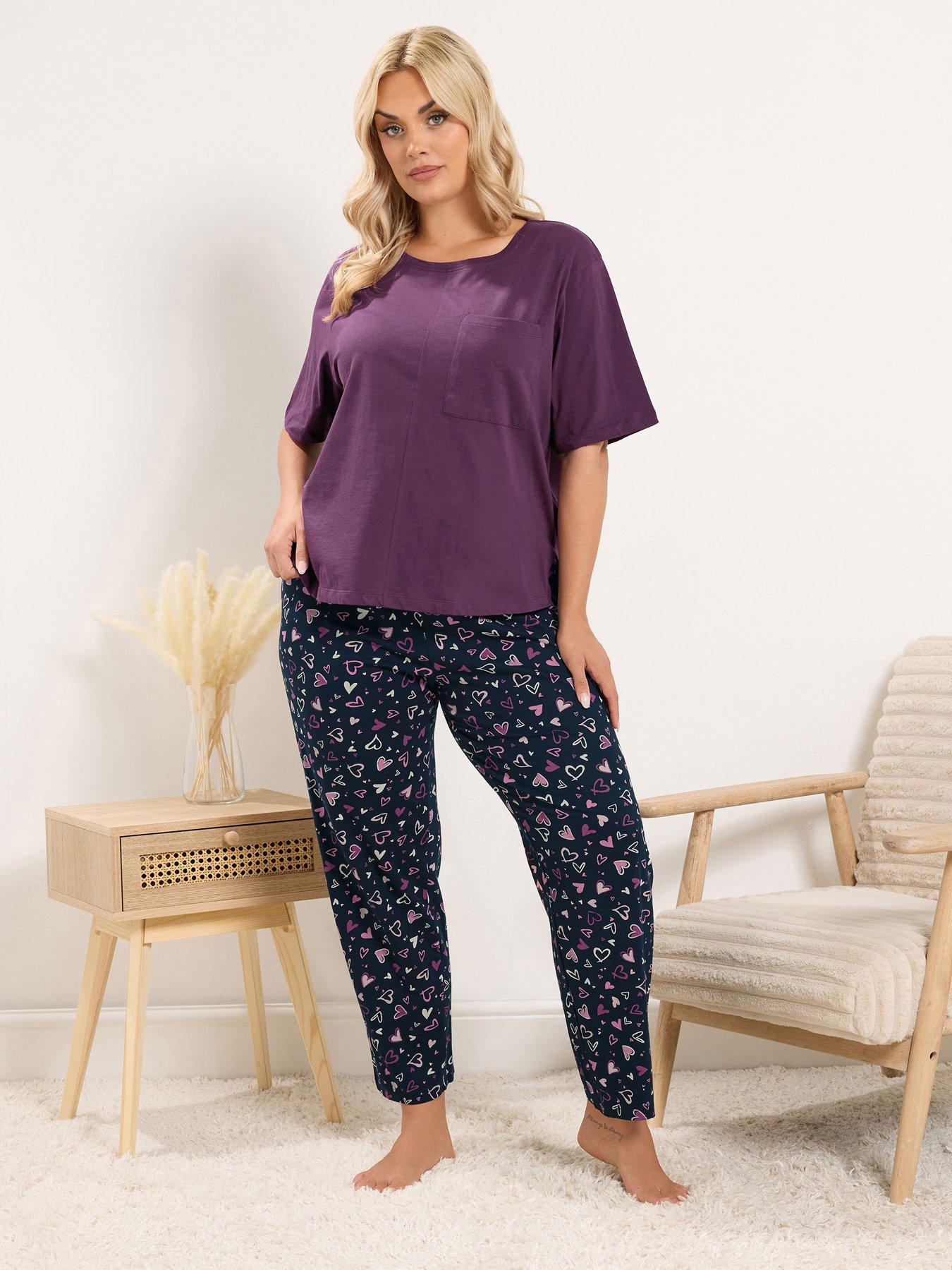Yours Curve Short Sleeve Wide Leg Pj Set