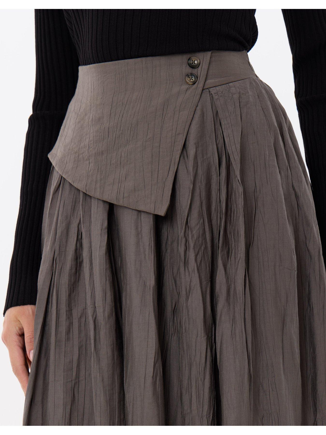 Image 4 of 4 of Threadbare Envelope Waist Midaxi Skirt In Grey