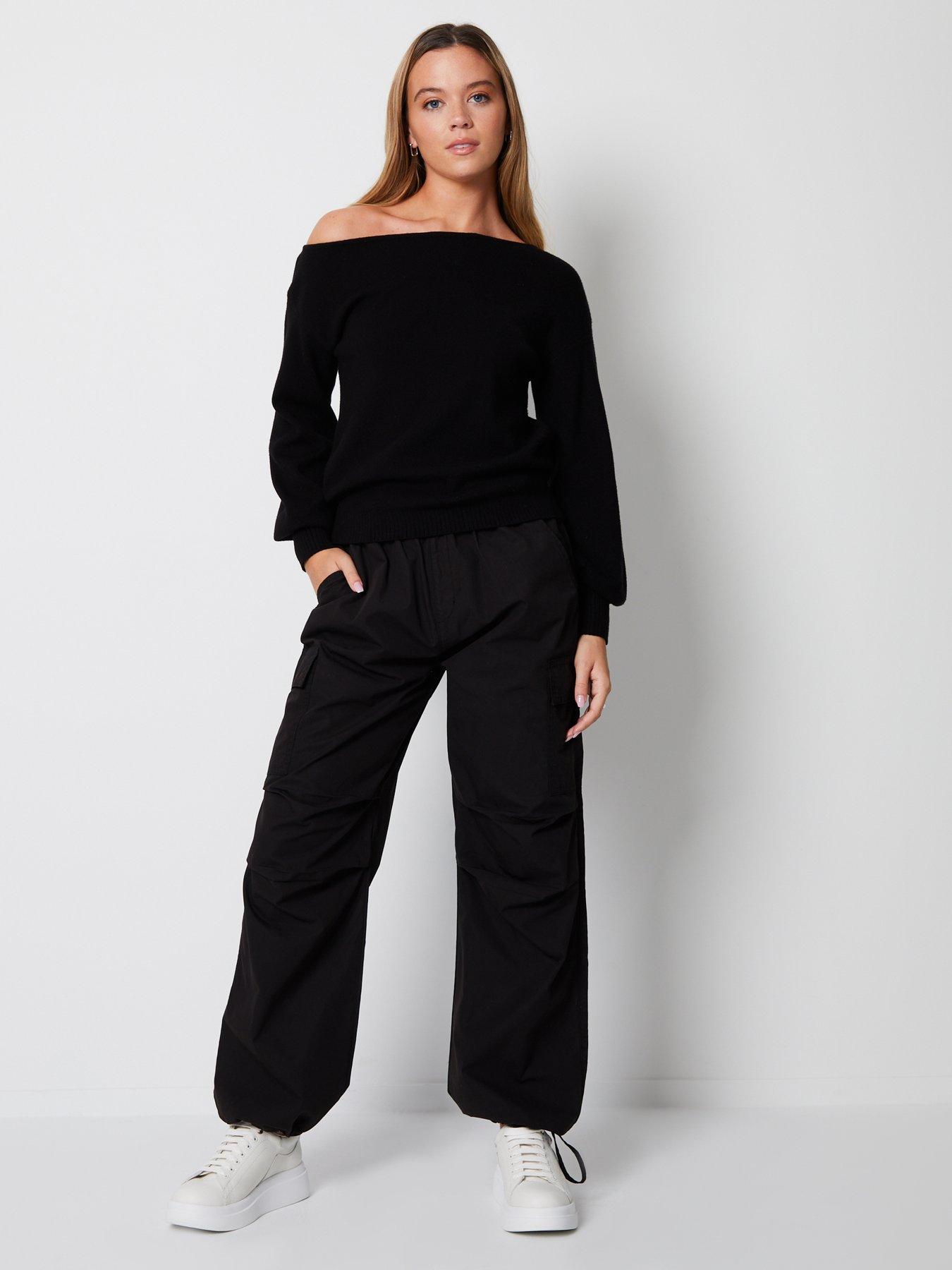 Image 3 of 4 of Threadbare Womens Slash Neck Soft Feel Jumper - Black