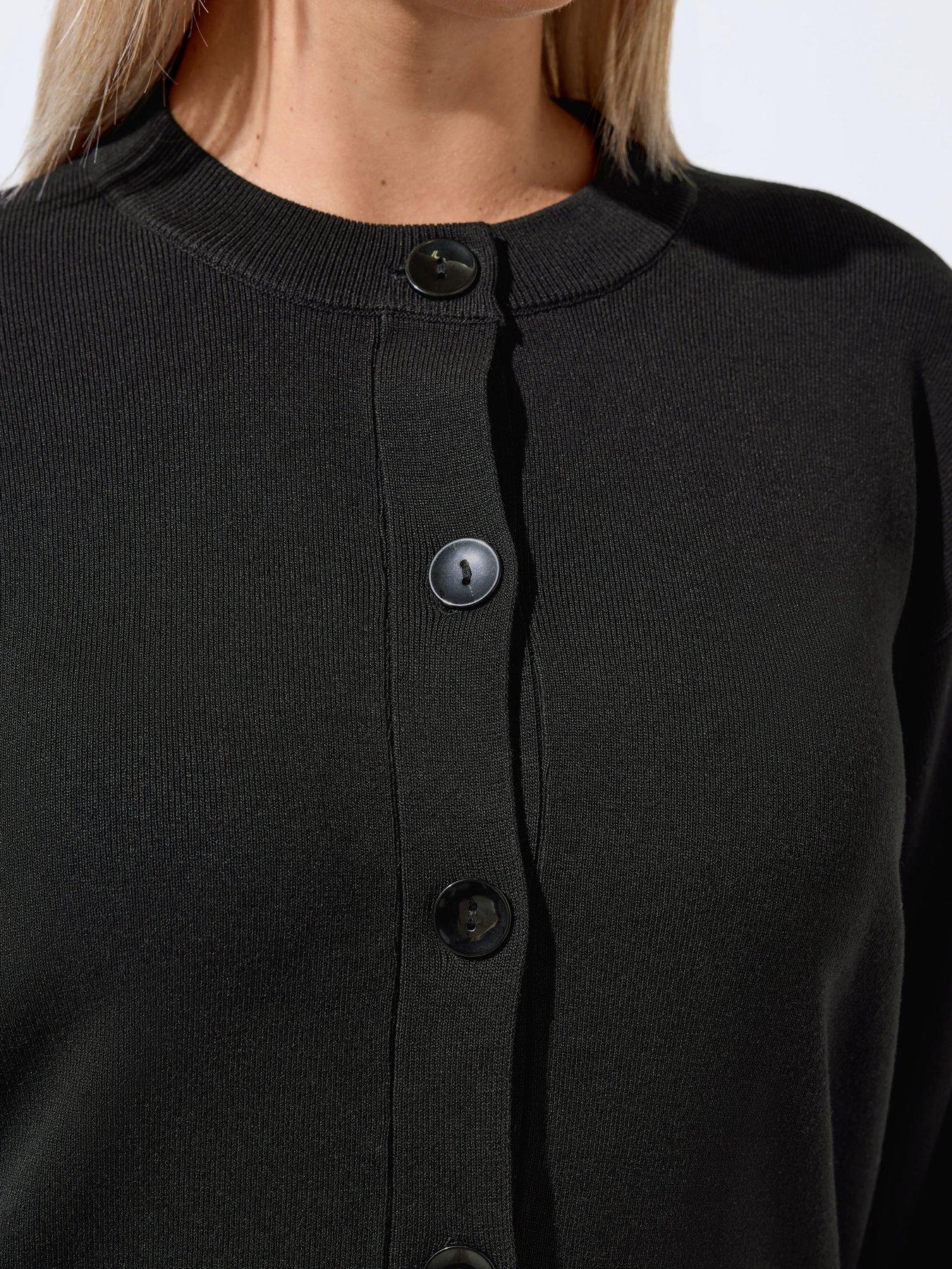 Image 4 of 4 of Yours Curve Balloon Sleeve Cardigan - Black