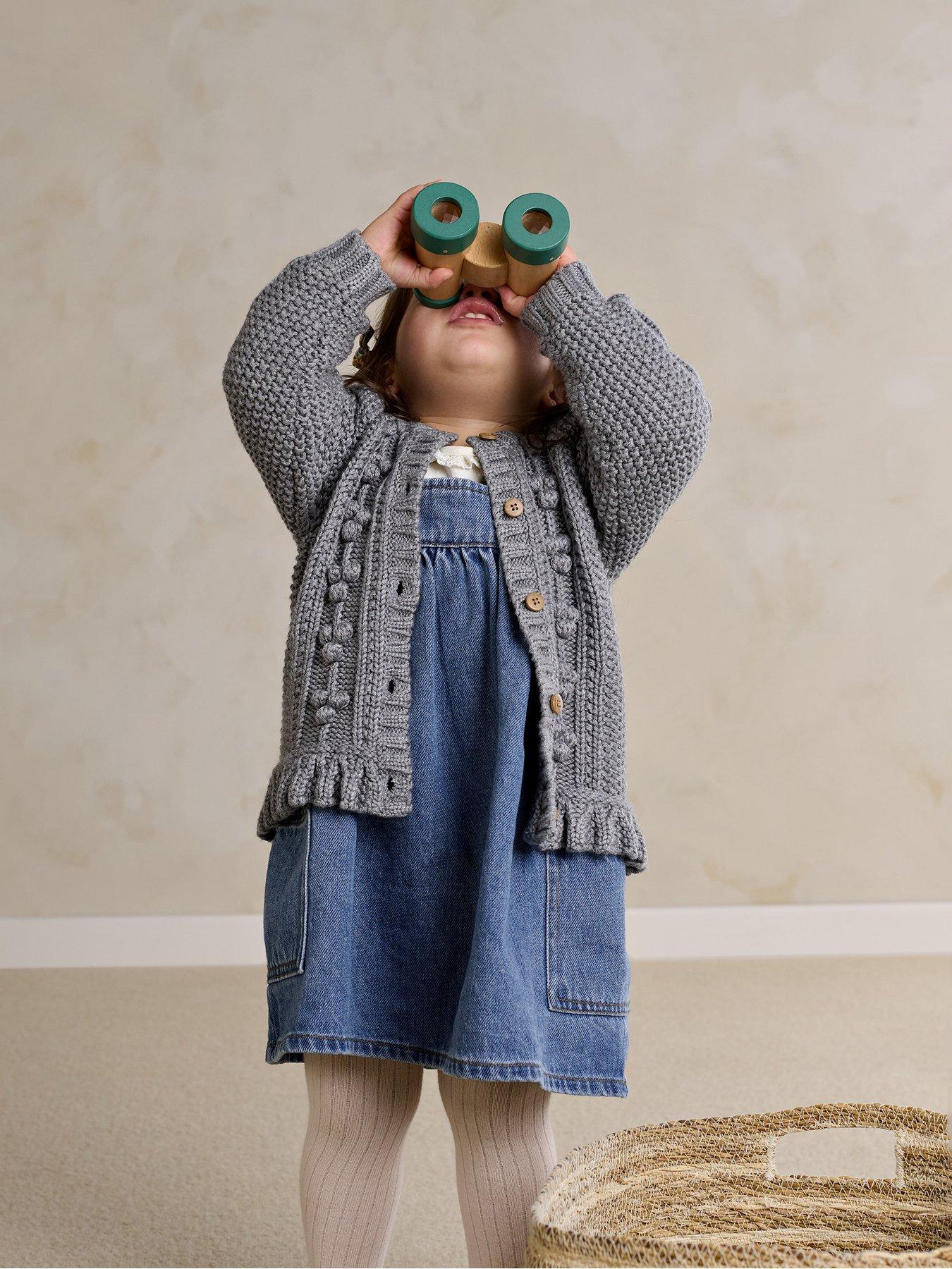 Mamas & Papas Baby Girls Bobble Cardigan - Blue