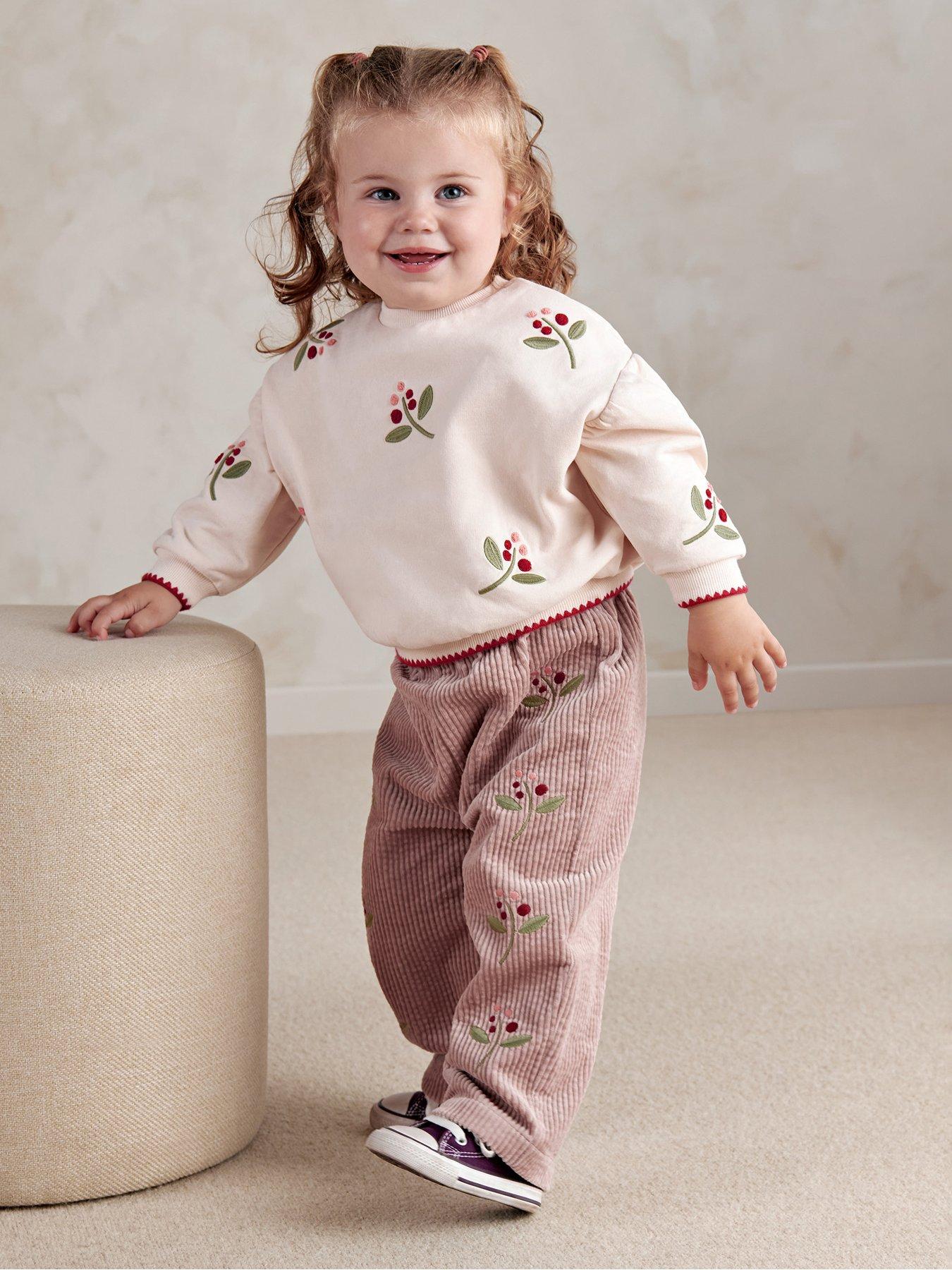 Mamas & Papas Baby Girls Berry Sweatshirt - Cream