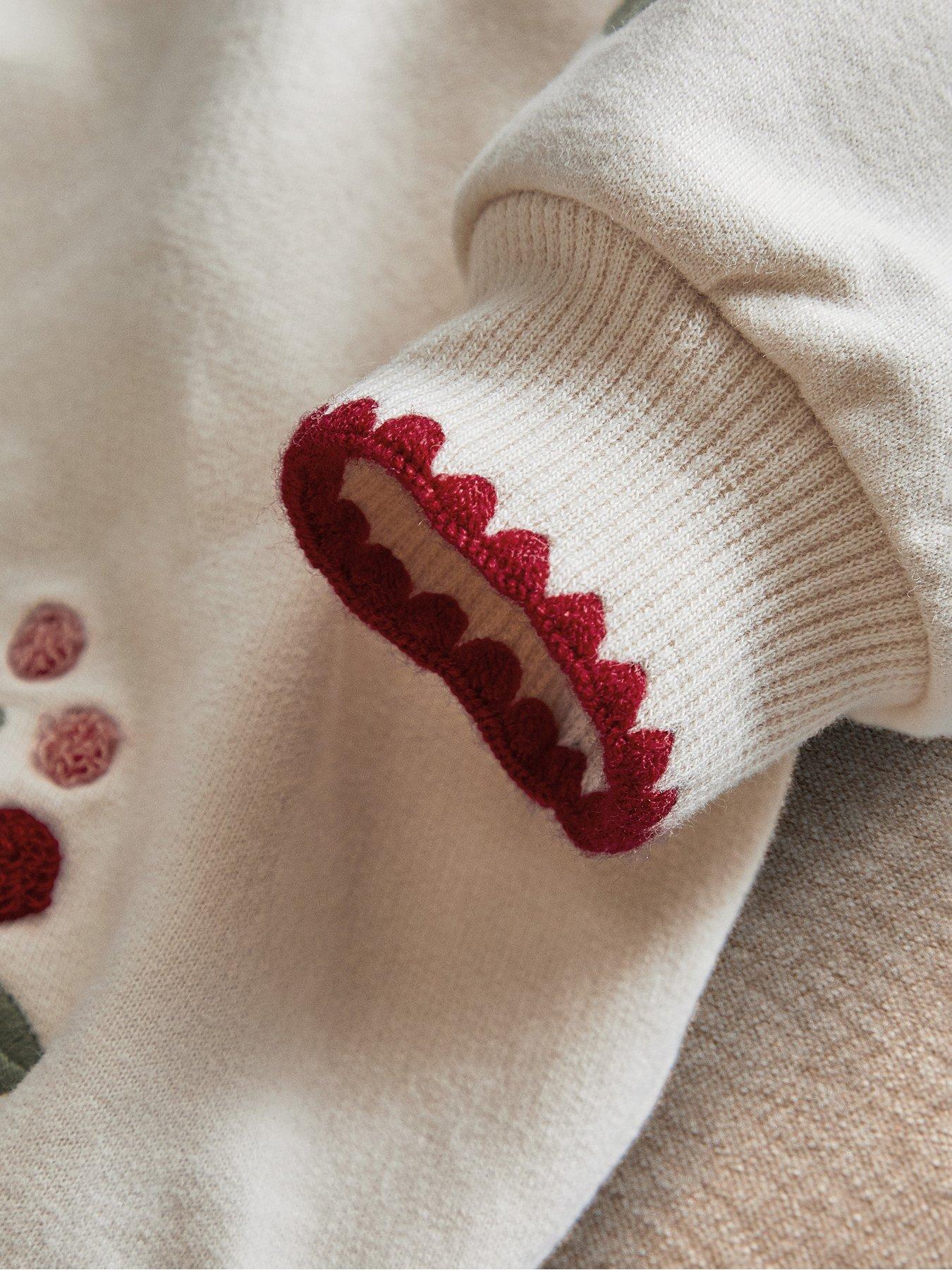 Image 4 of 4 of Mamas & Papas Baby Girls Berry Sweatshirt - Cream