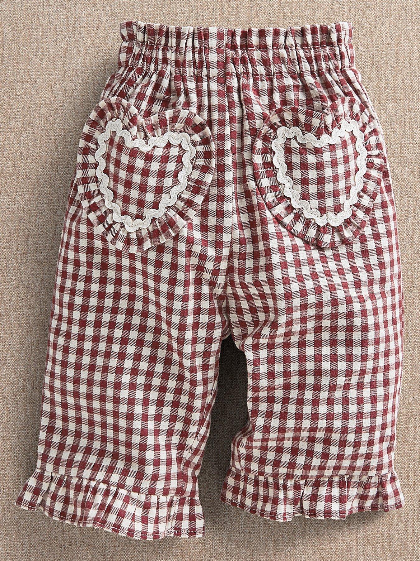 Image 2 of 5 of Mamas & Papas Baby Girls Gingham Trousers - Red