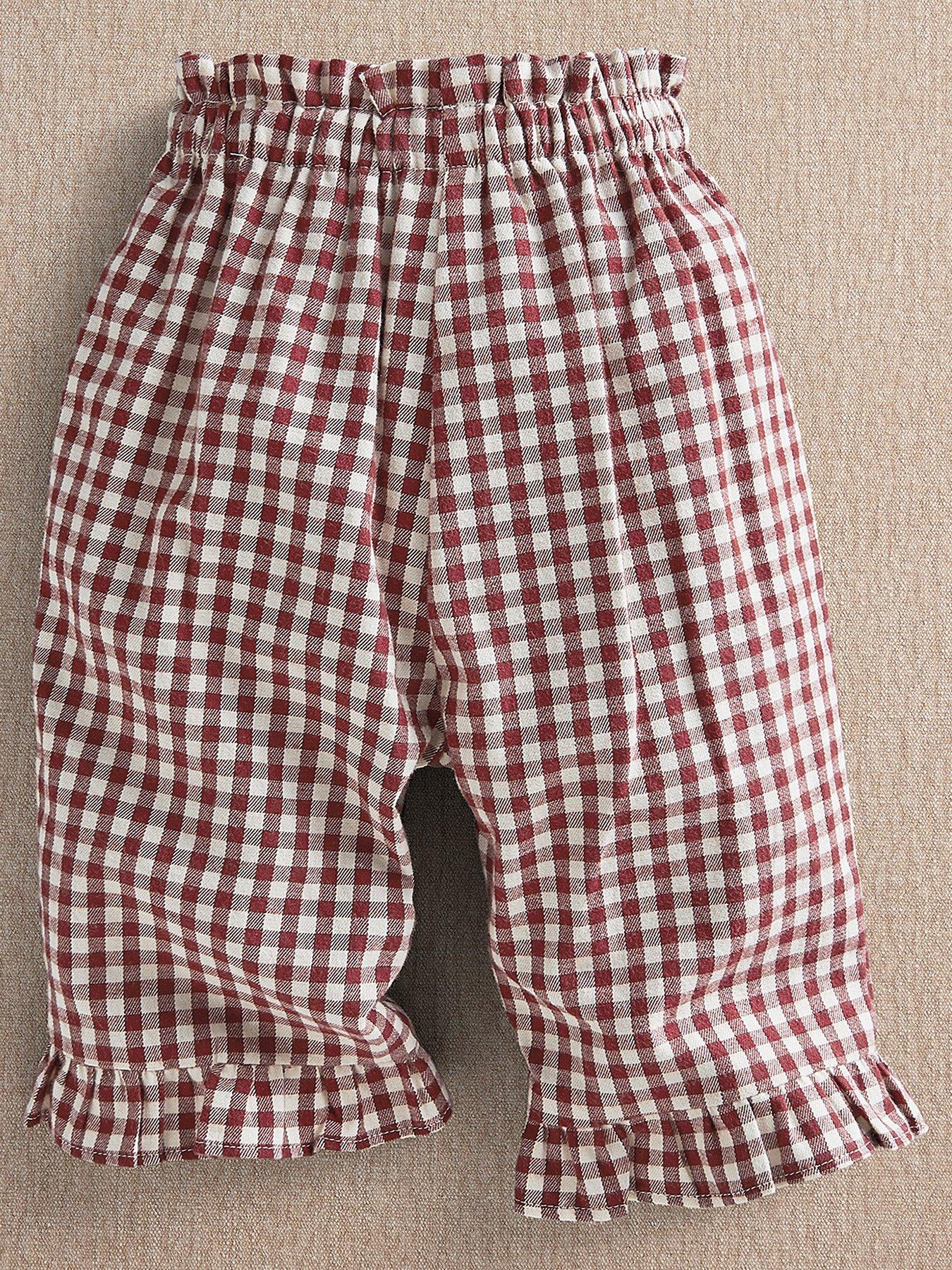 Image 3 of 5 of Mamas & Papas Baby Girls Gingham Trousers - Red