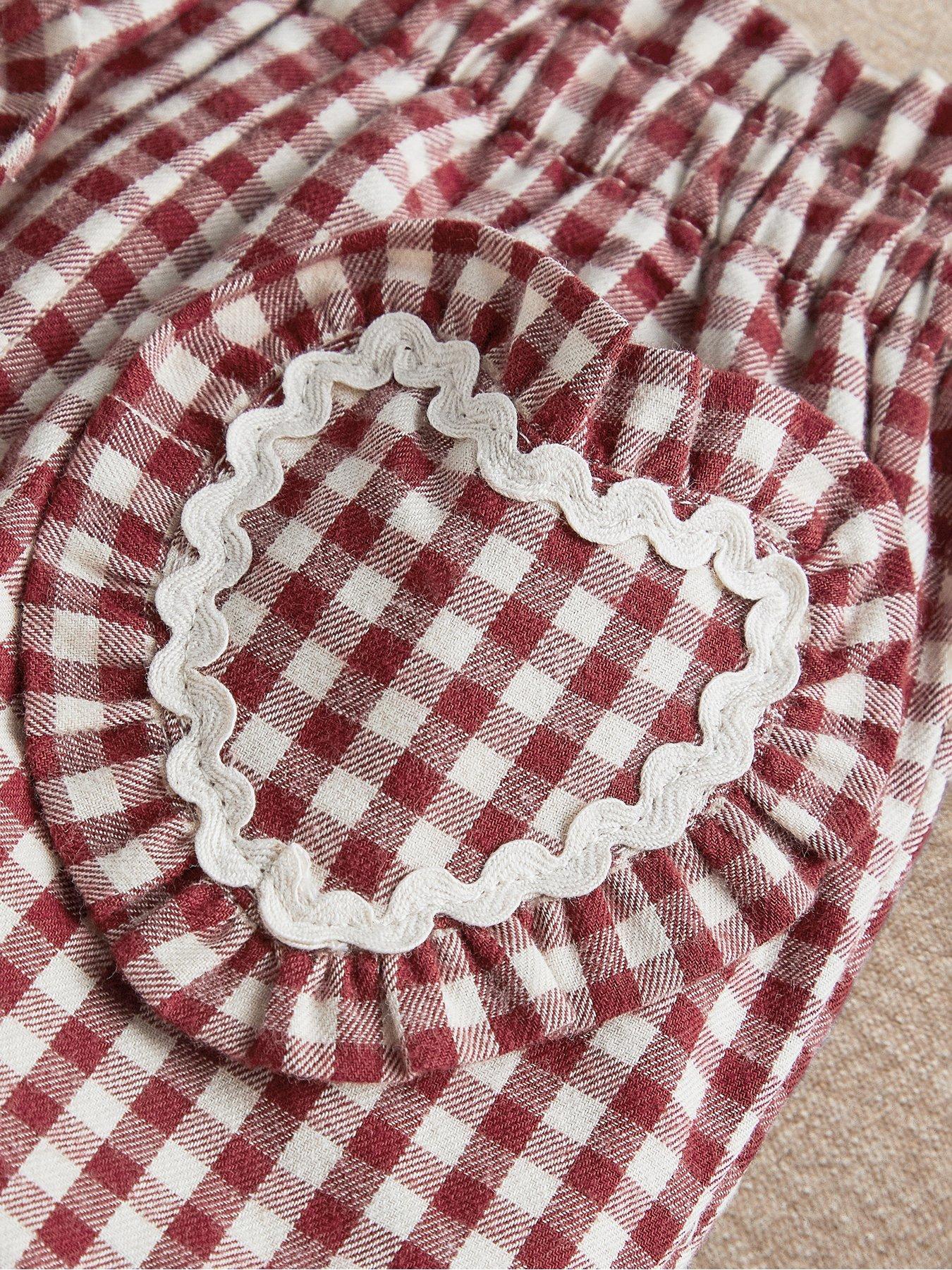 Image 5 of 5 of Mamas & Papas Baby Girls Gingham Trousers - Red