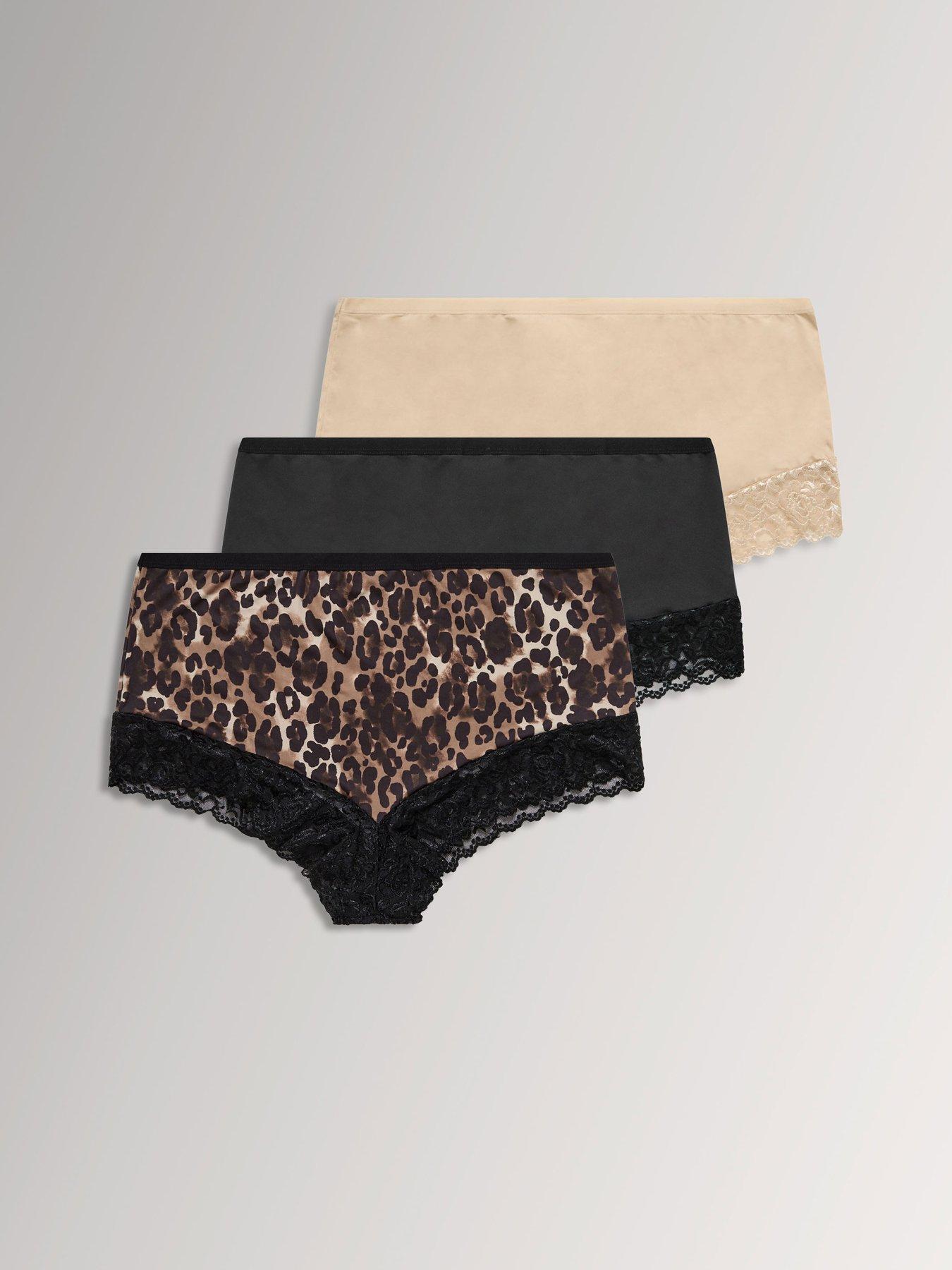 Yours Curve 3 Pack Lace Trim Full Briefs