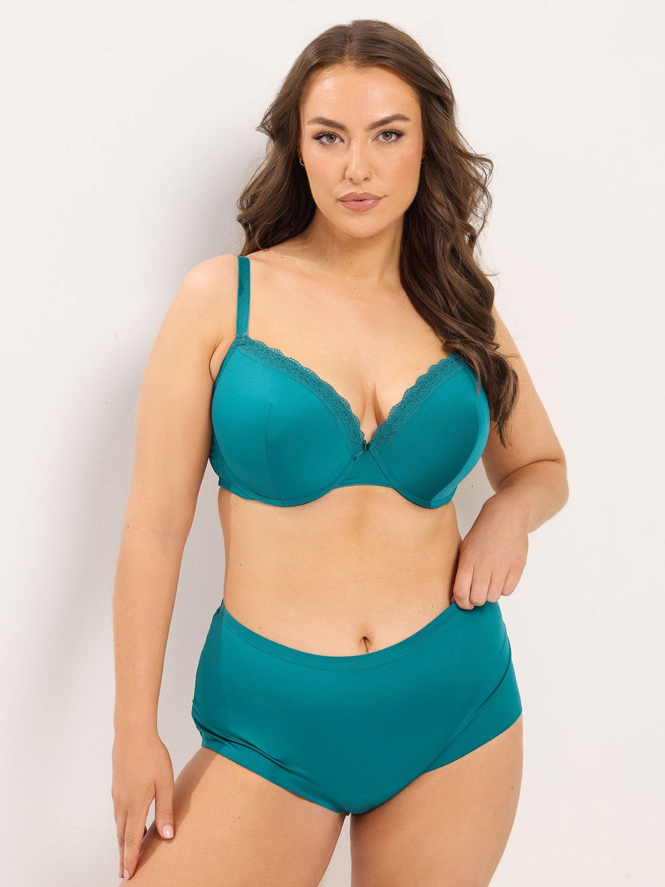 Image 3 of 4 of Yours YOURSET 3 PACK Curve Lace Full Briefs - Green &amp; Burgundy Red