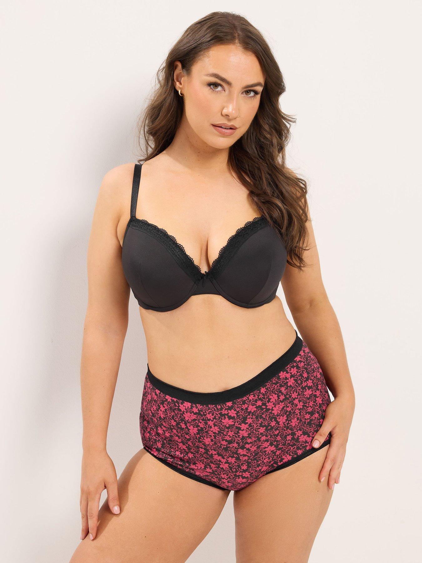 Image 3 of 4 of Yours YOURSET 5 PACK Curve Ditsy Floral Full Briefs - Red