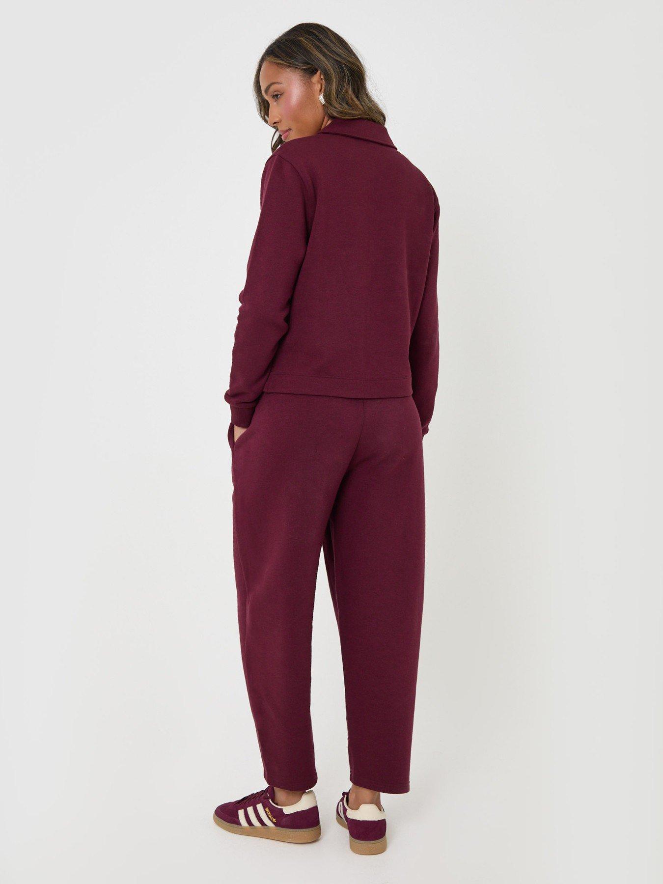 Image 2 of 5 of Threadbare Polo Collar Barrel Leg Lounge Set In Plum