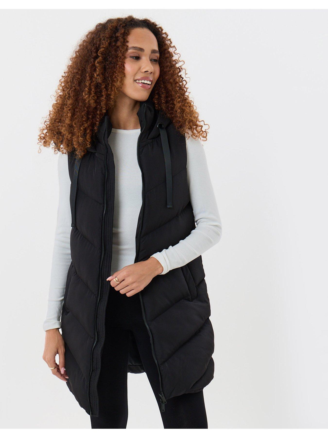 Image 1 of 4 of Threadbare Longline Padded Gilet In Black