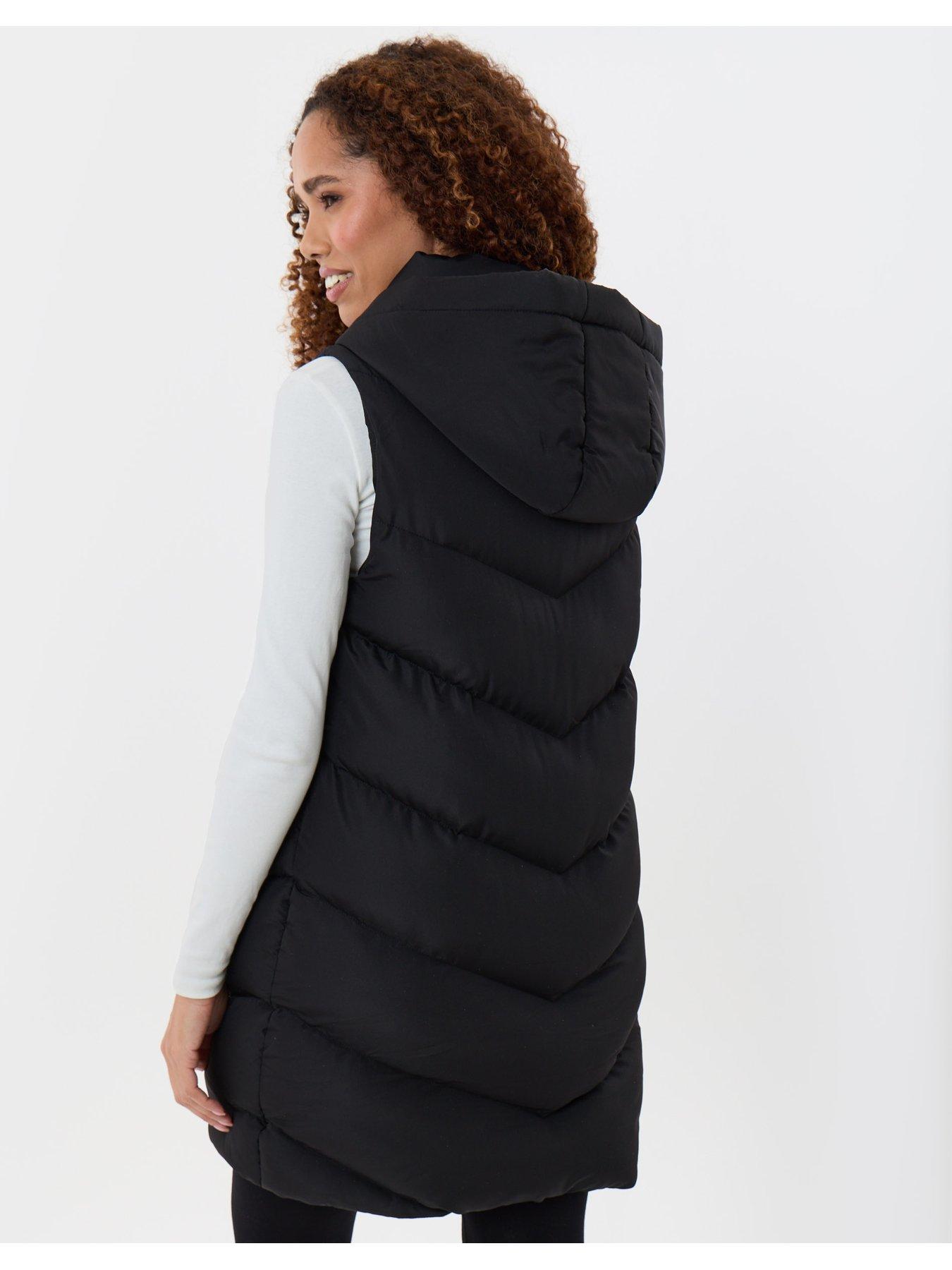Image 2 of 4 of Threadbare Longline Padded Gilet In Black
