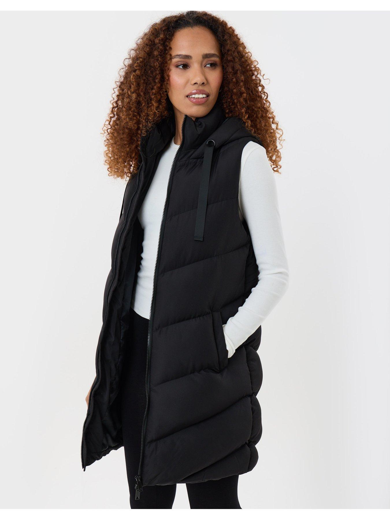 Image 3 of 4 of Threadbare Longline Padded Gilet In Black