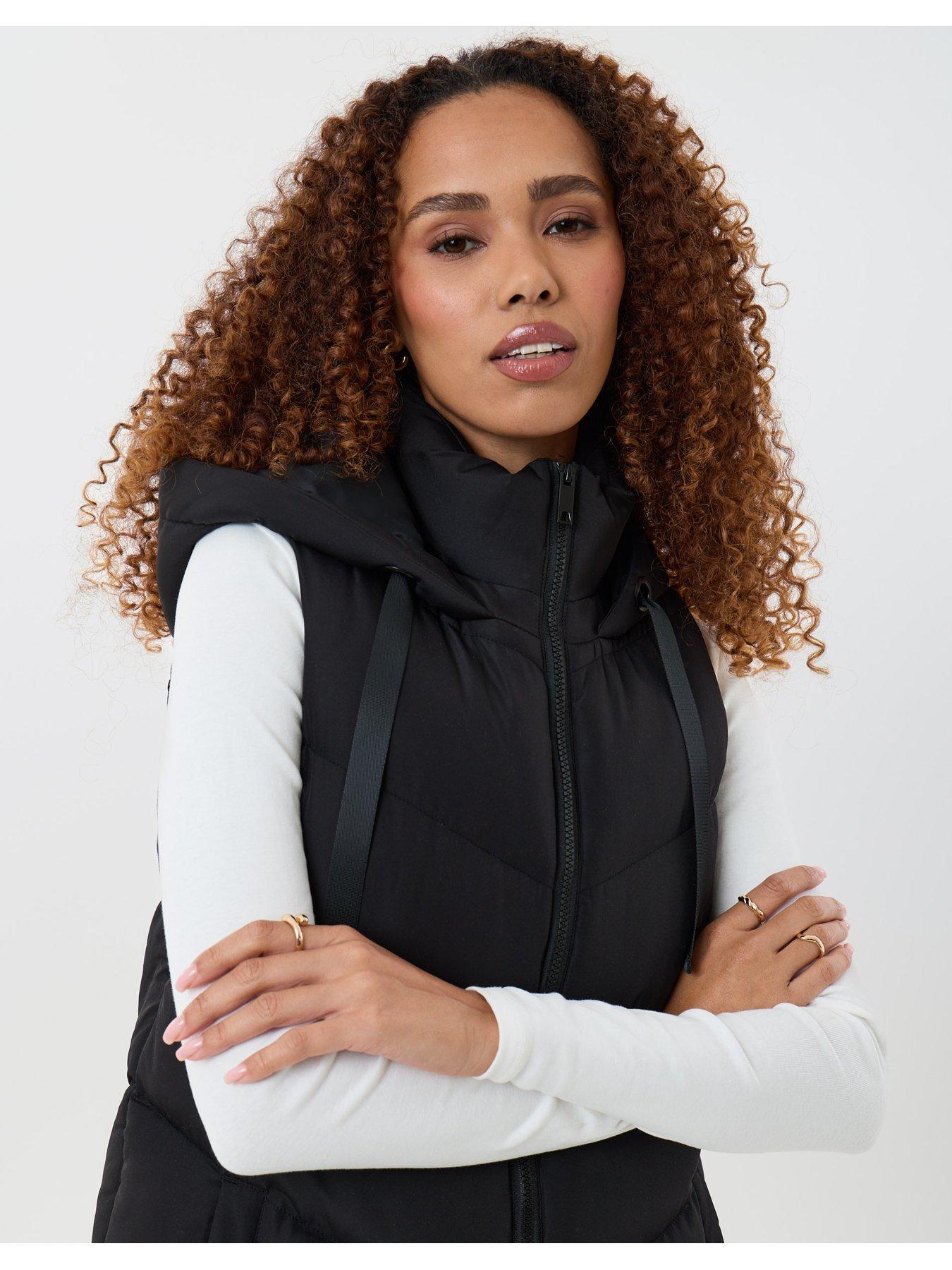 Image 4 of 4 of Threadbare Longline Padded Gilet In Black