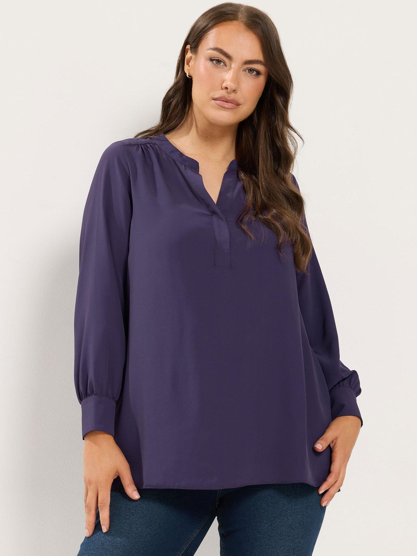 Image 1 of 4 of Yours Curve Half Placket Blouse