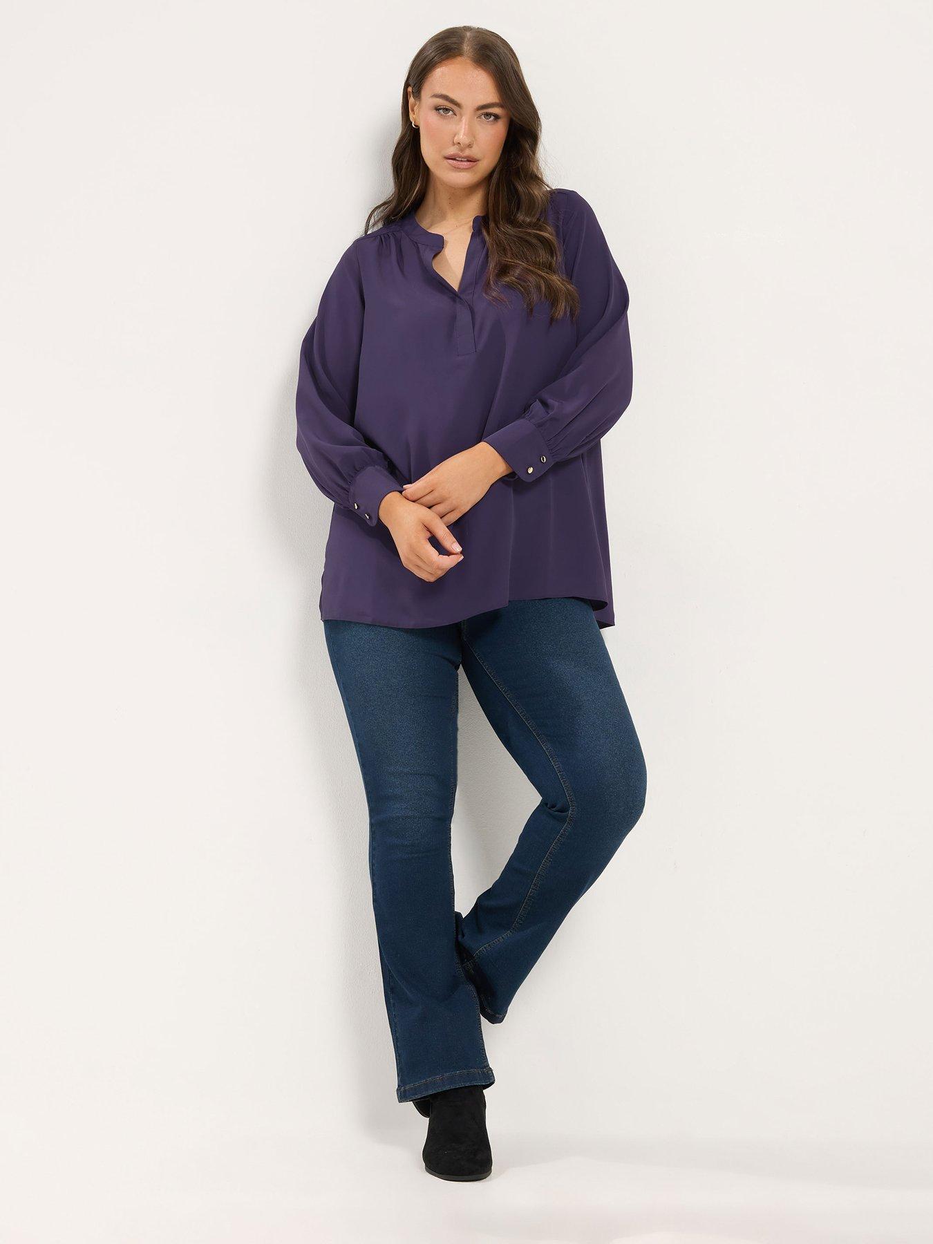 Image 3 of 4 of Yours Curve Half Placket Blouse