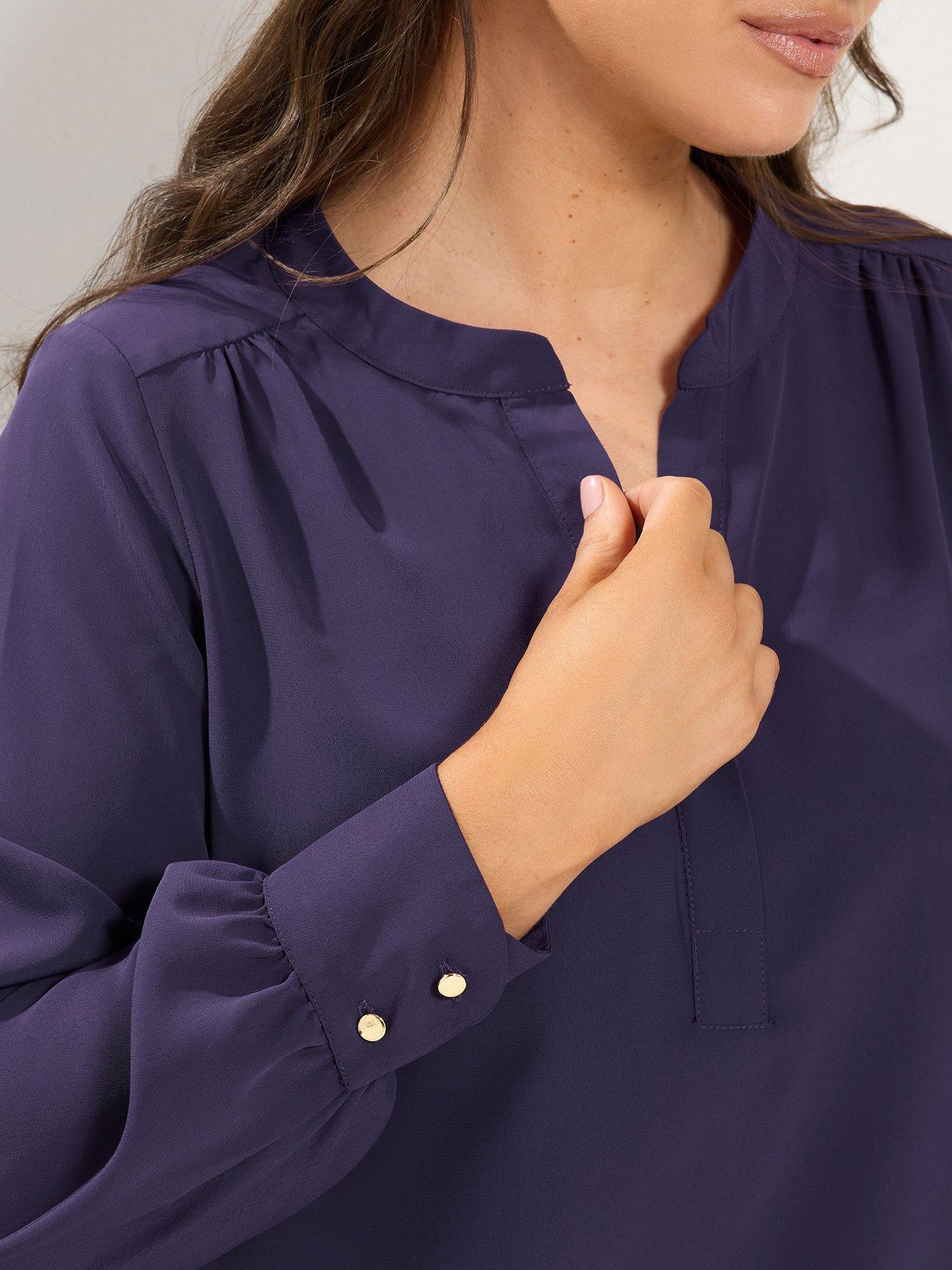 Image 4 of 4 of Yours Curve Half Placket Blouse