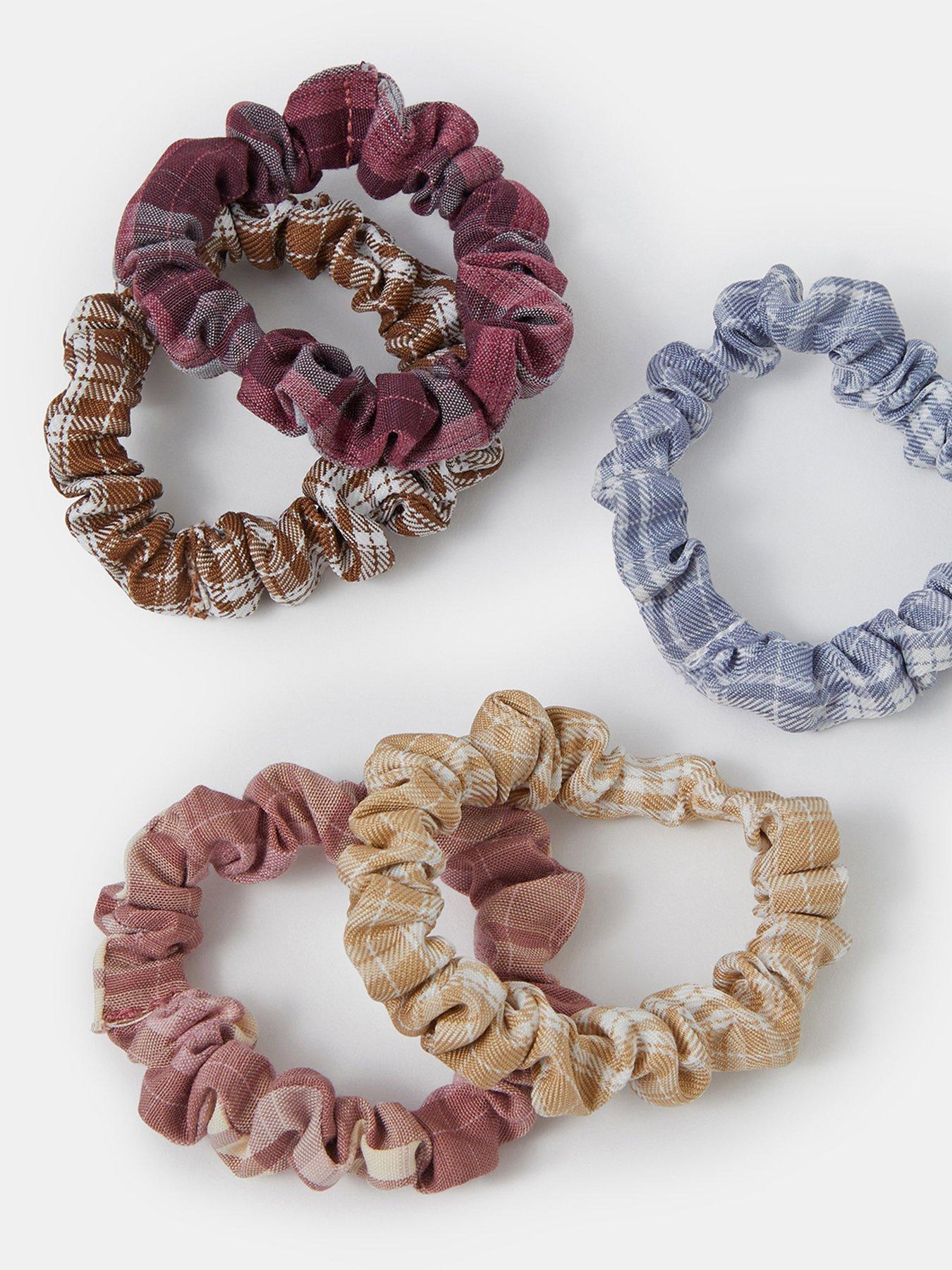 Image 2 of 2 of Accessorize Womens Checked 5 Pack Scrunchies - Multi