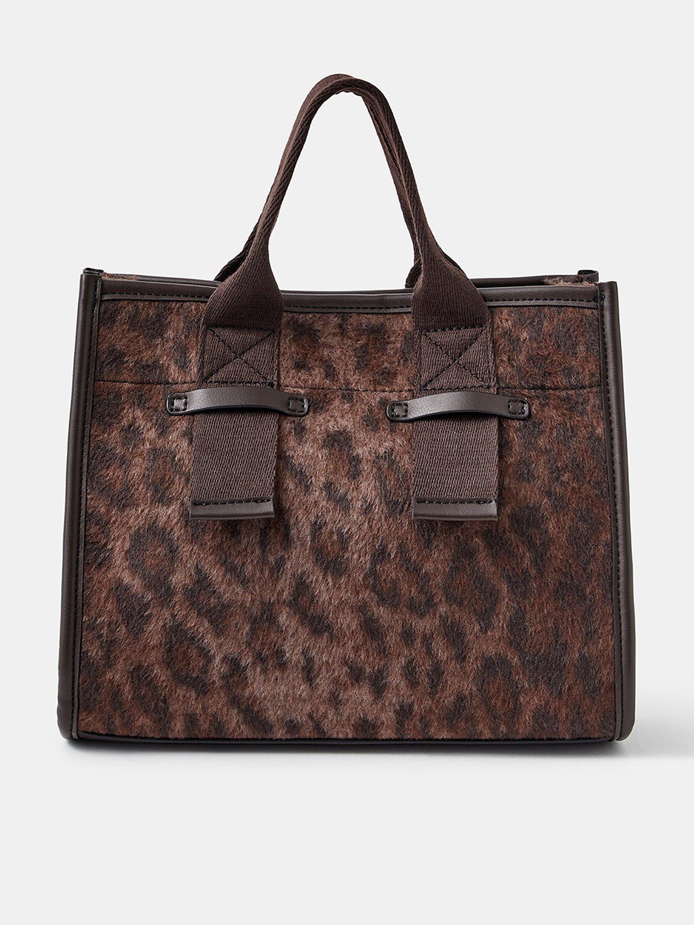 Accessorize Leopard Print Structured Handheld Tote Bag - Multi