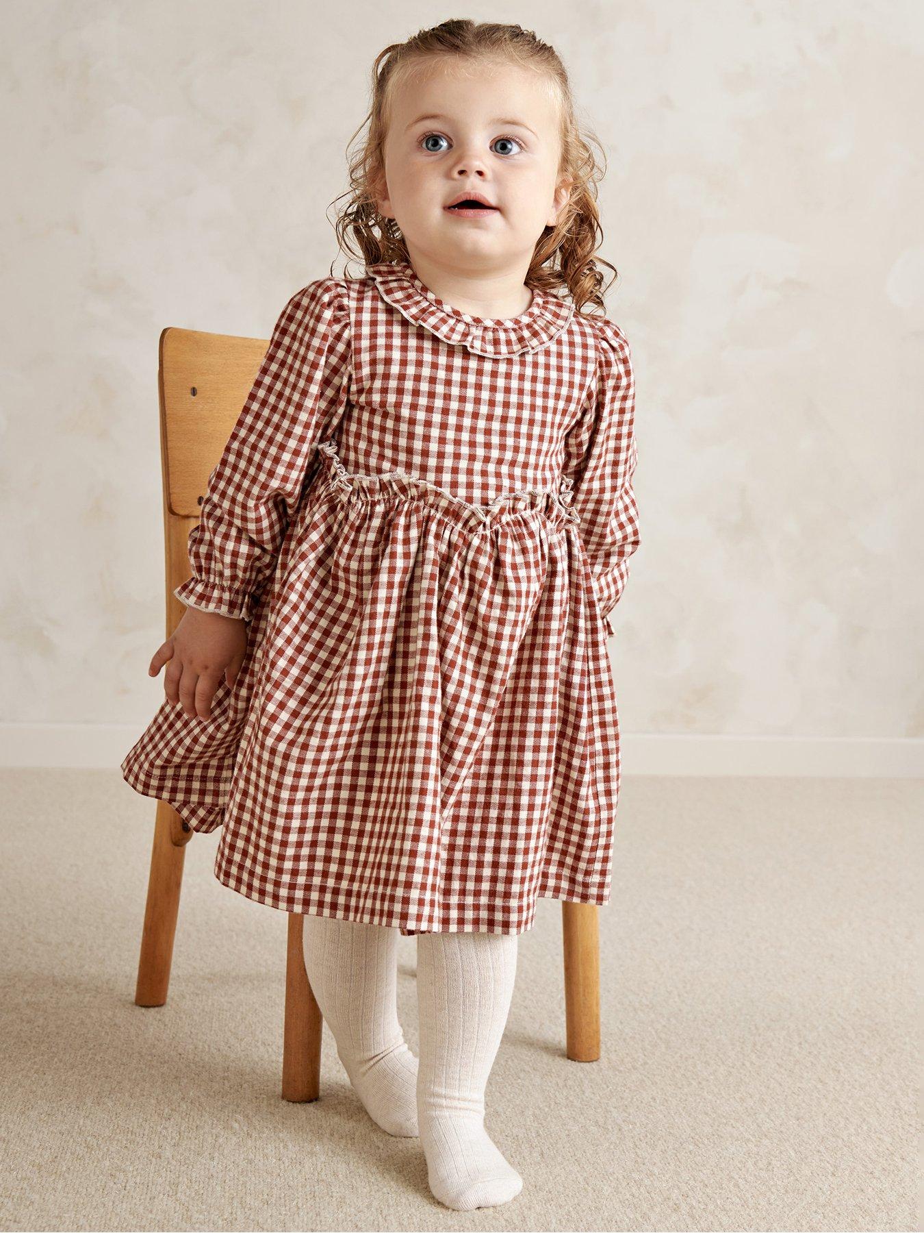 Mamas & Papas Baby Girls Gingham Dress - Red