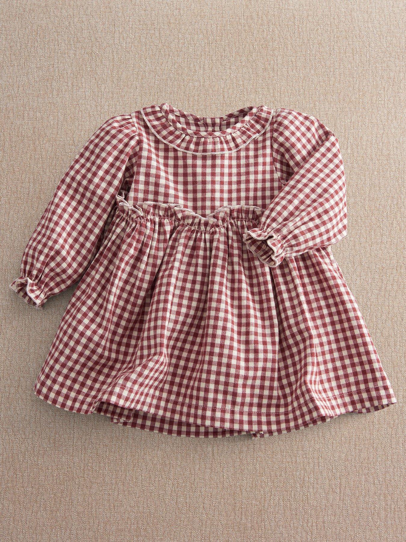 Image 2 of 5 of Mamas & Papas Baby Girls Gingham Dress - Red
