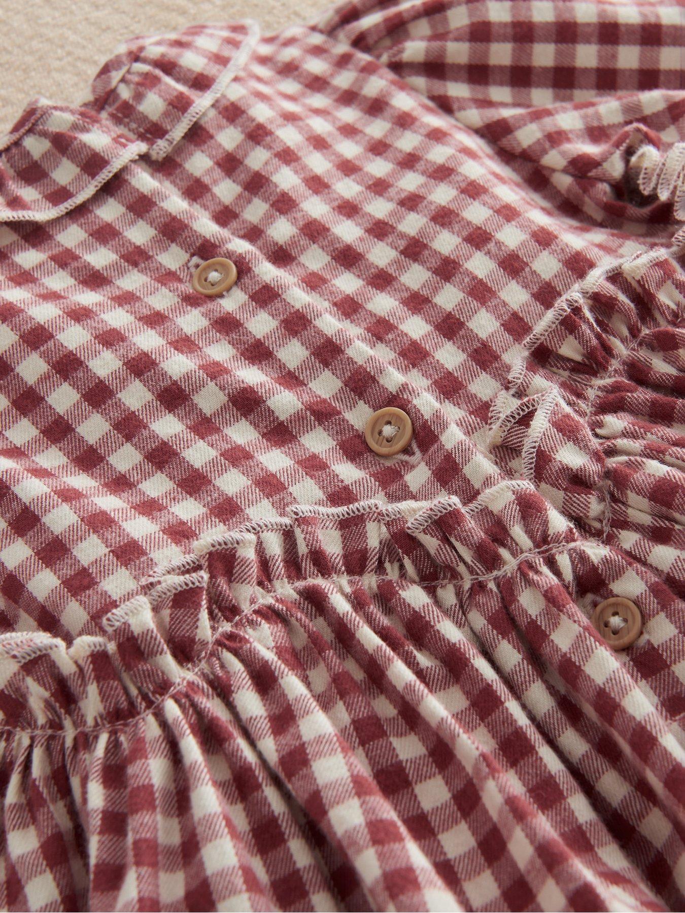 Image 4 of 5 of Mamas & Papas Baby Girls Gingham Dress - Red