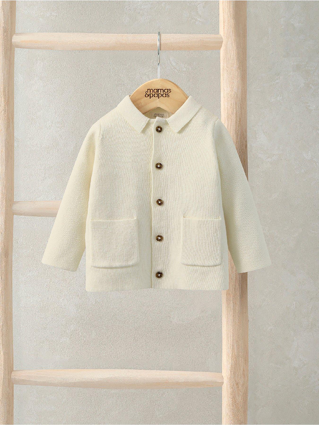 Mamas & Papas Baby Boys Collared Knit Cardigan - White