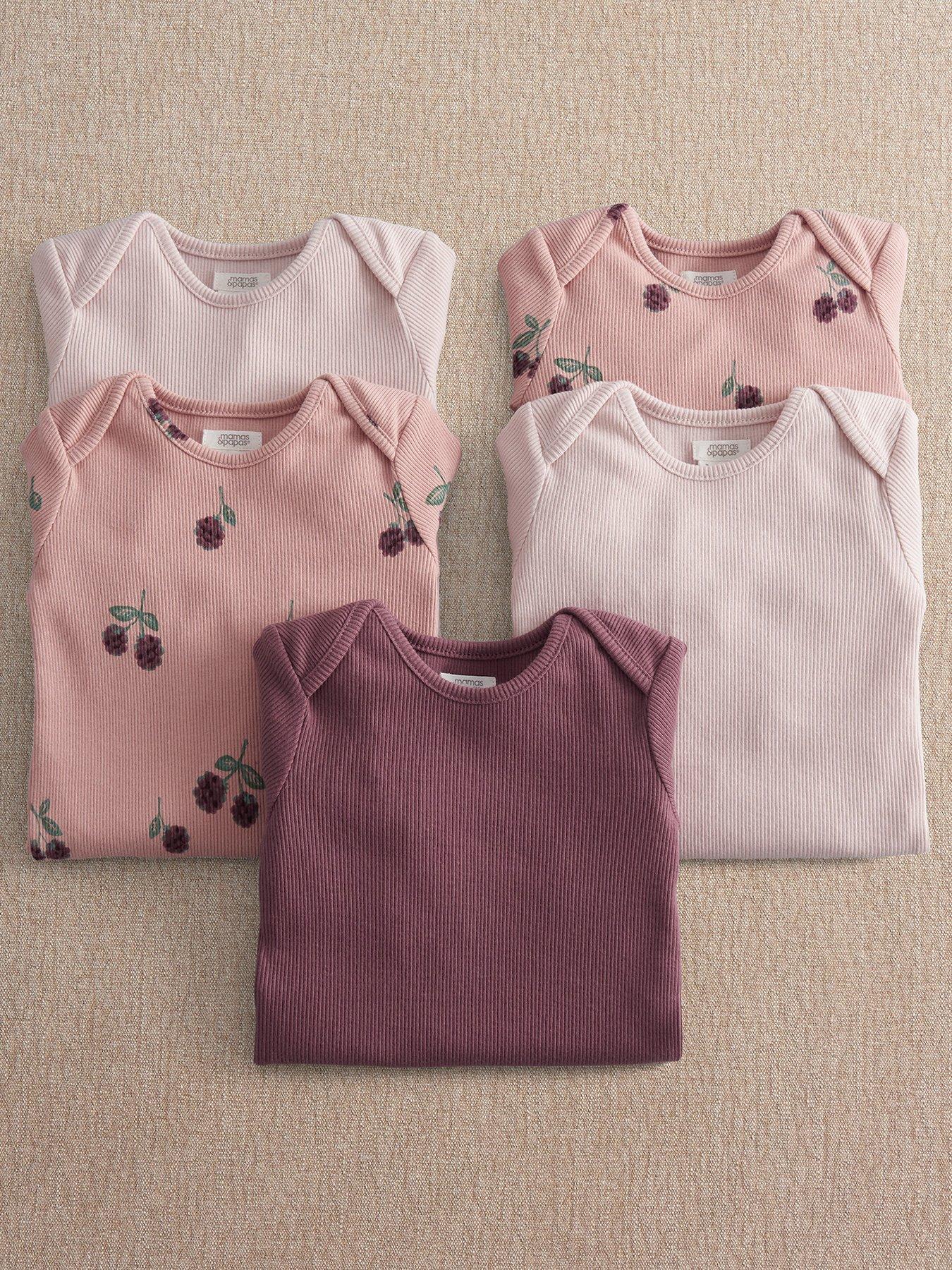 Mamas & Papas Baby Girls 5 Pack Bramble Long Sleeve Bodysuits - Multi