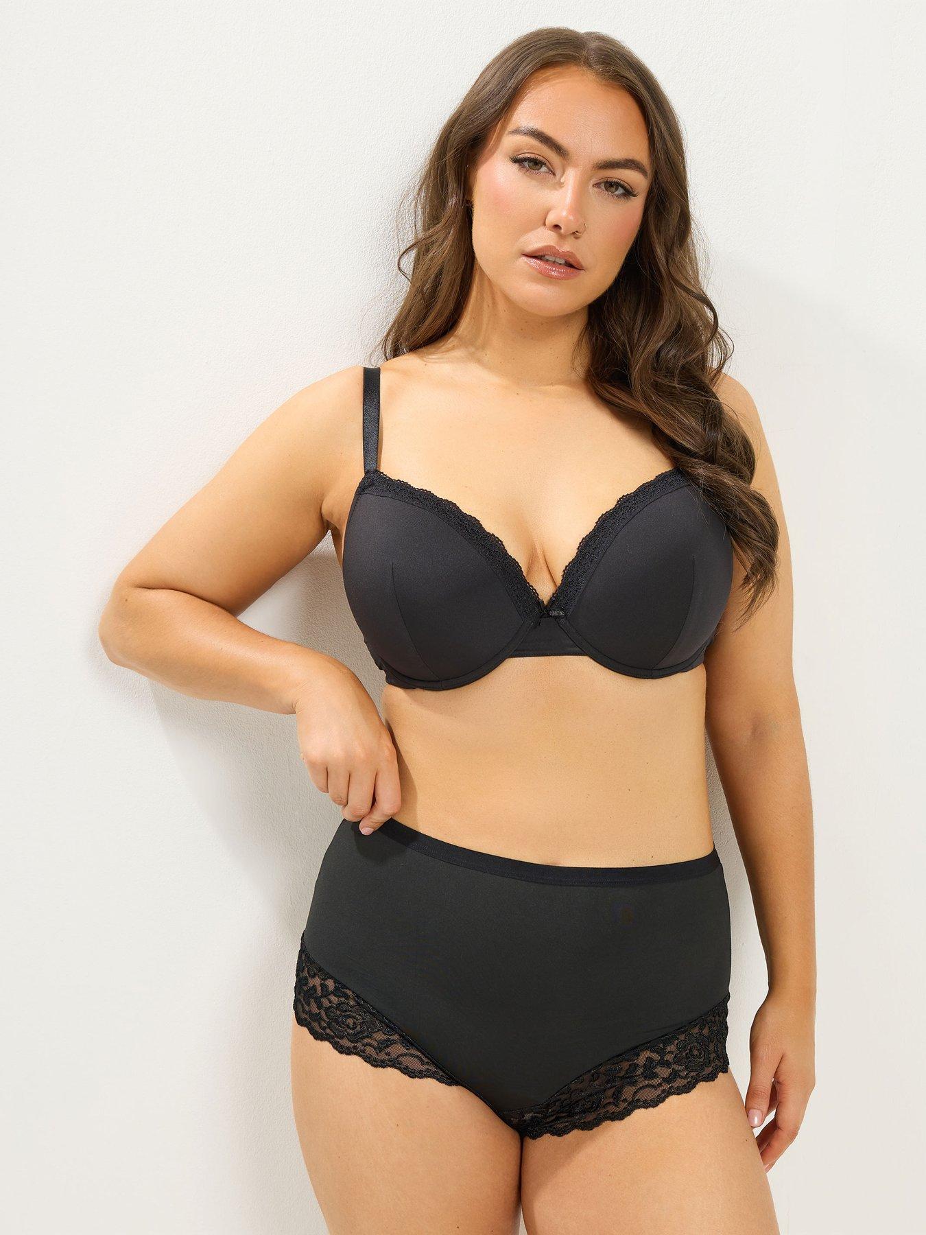 Image 4 of 4 of Yours Curve 3 Pack T-Shirt Underwire Bra - Black