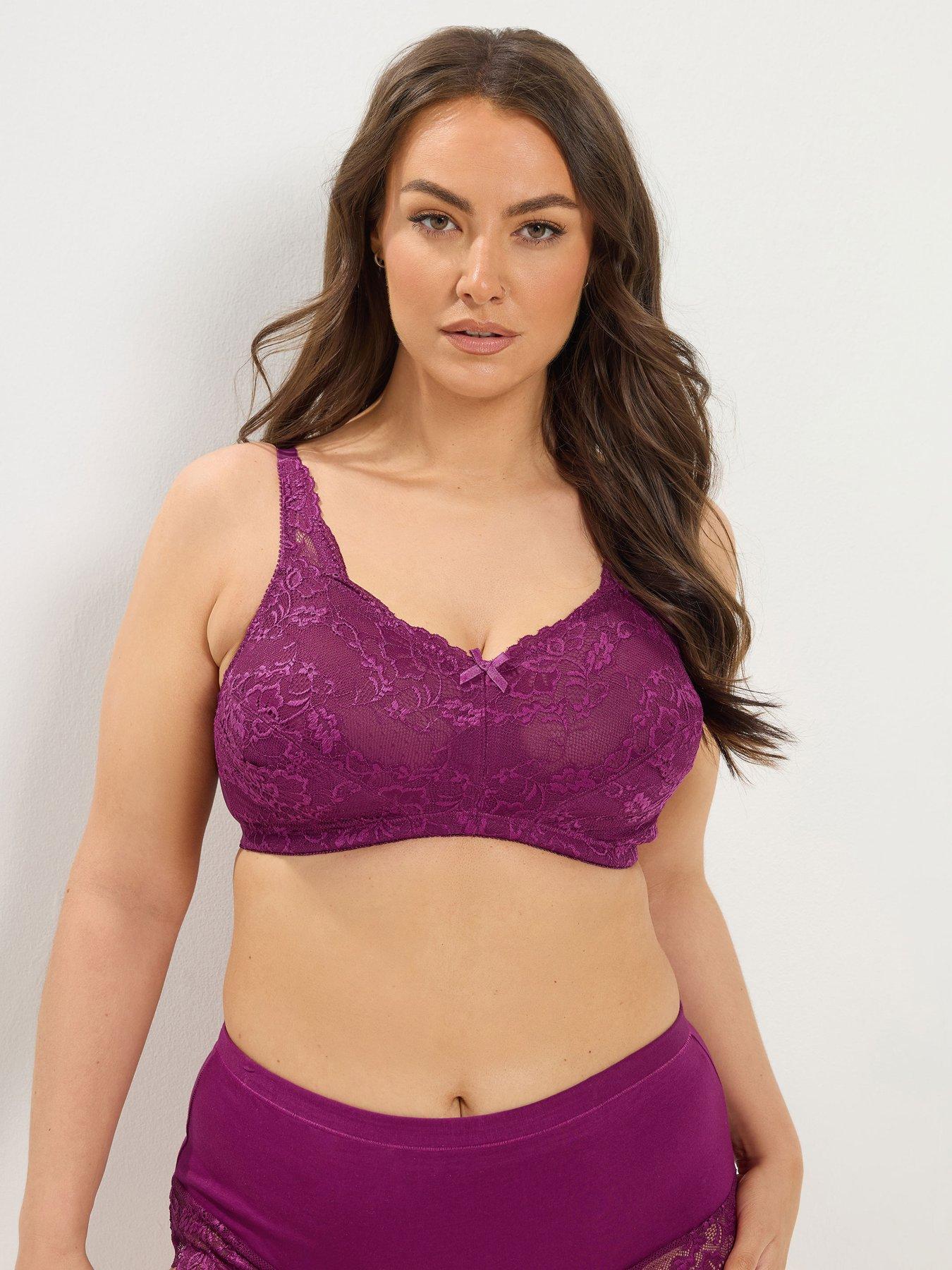 Yours Curve Lace No Wire Total Support Bra