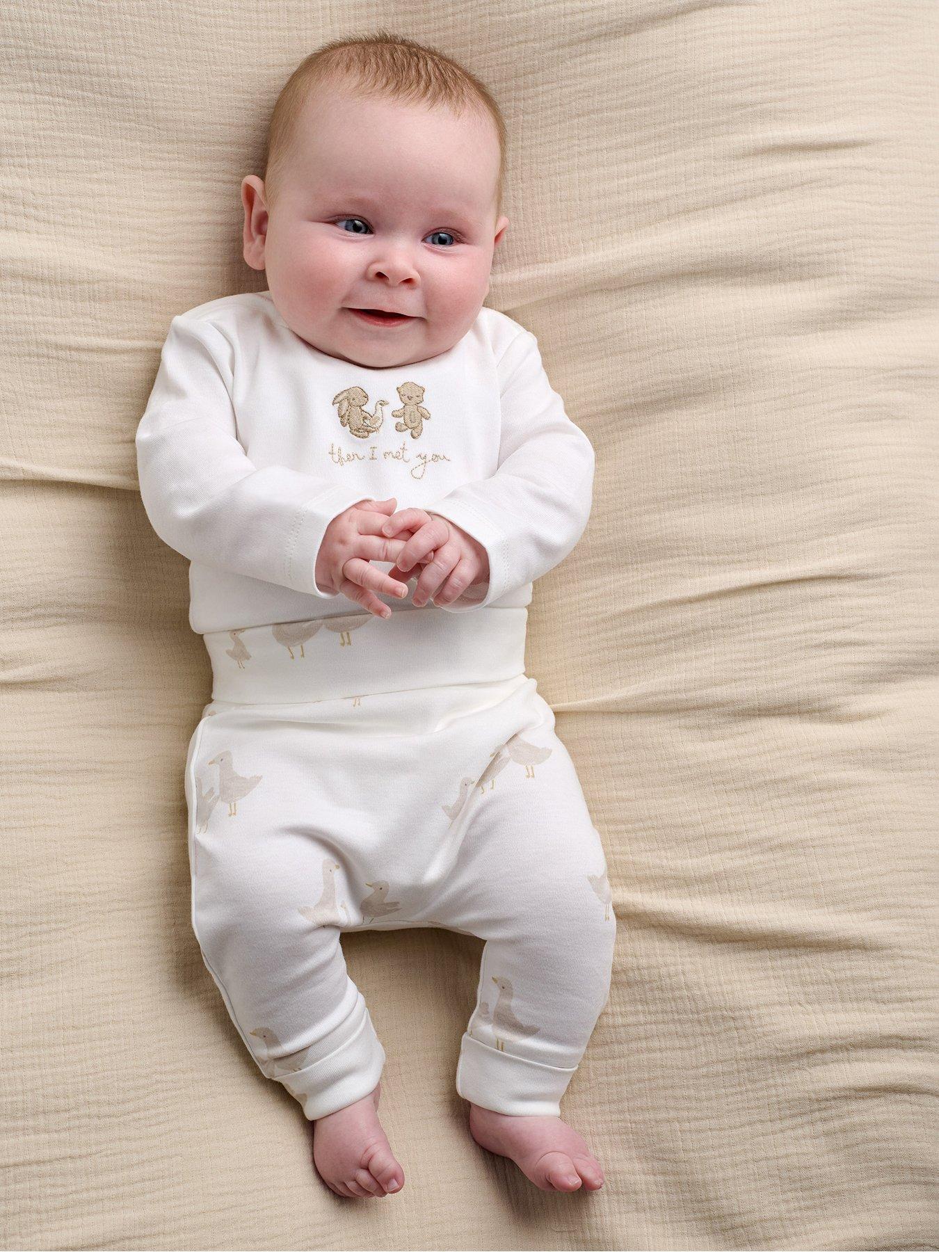 Mamas & Papas Baby Unisex 2 Piece Duck Print Bodysuit  &  Leggings Set - Beige