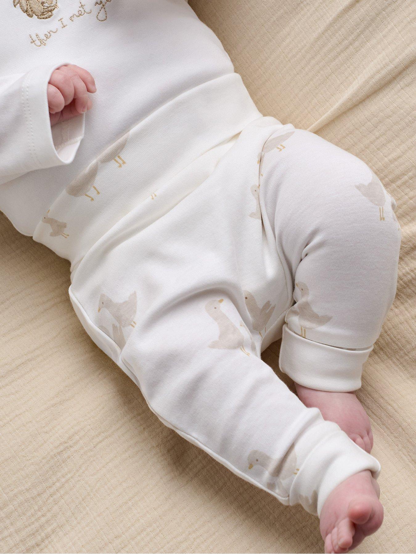Image 6 of 6 of Mamas & Papas Baby Unisex 2 Piece Duck Print Bodysuit &amp; Leggings Set - Beige