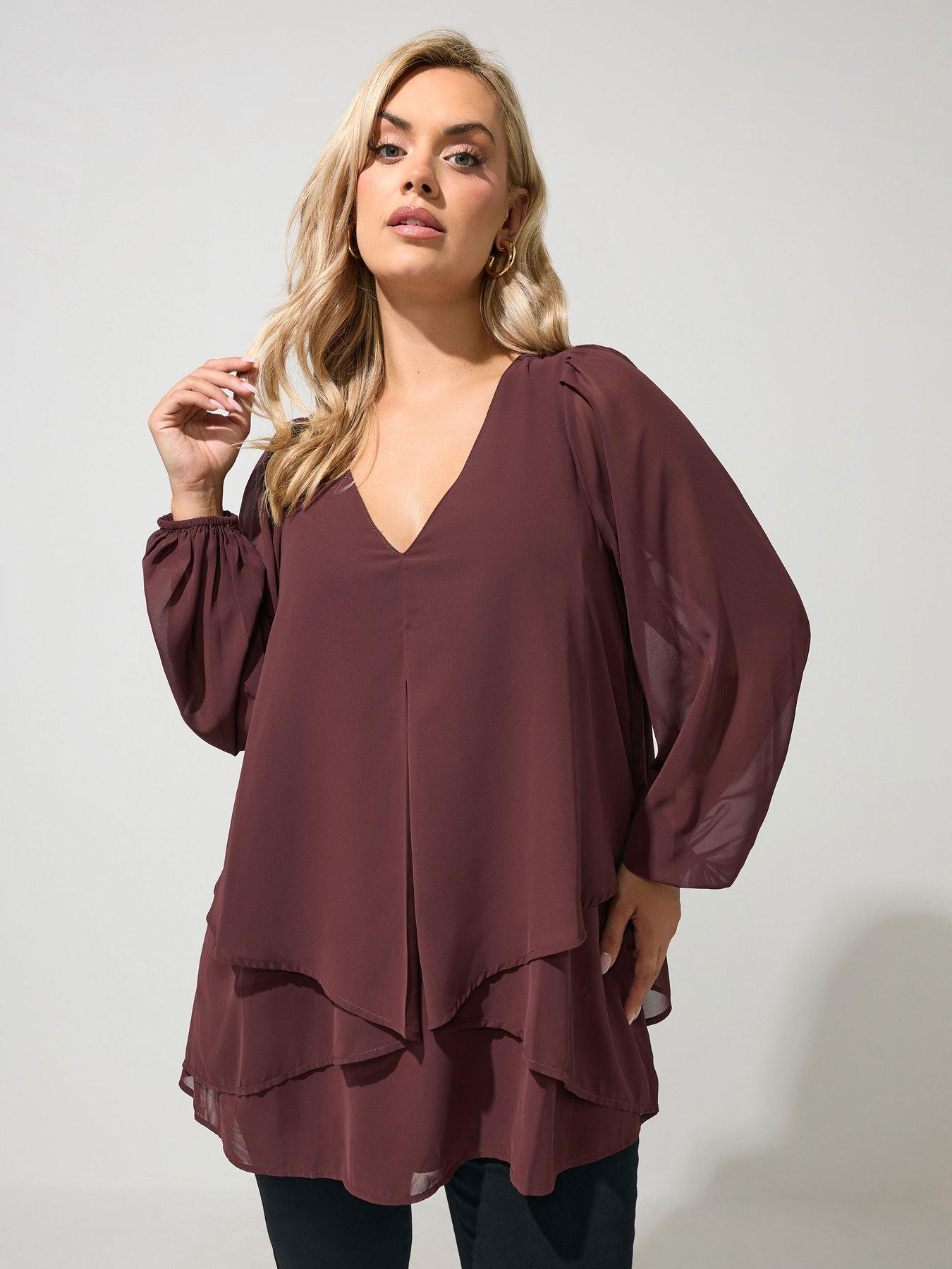 Yours Curve Long Sleeve Layered Blouse