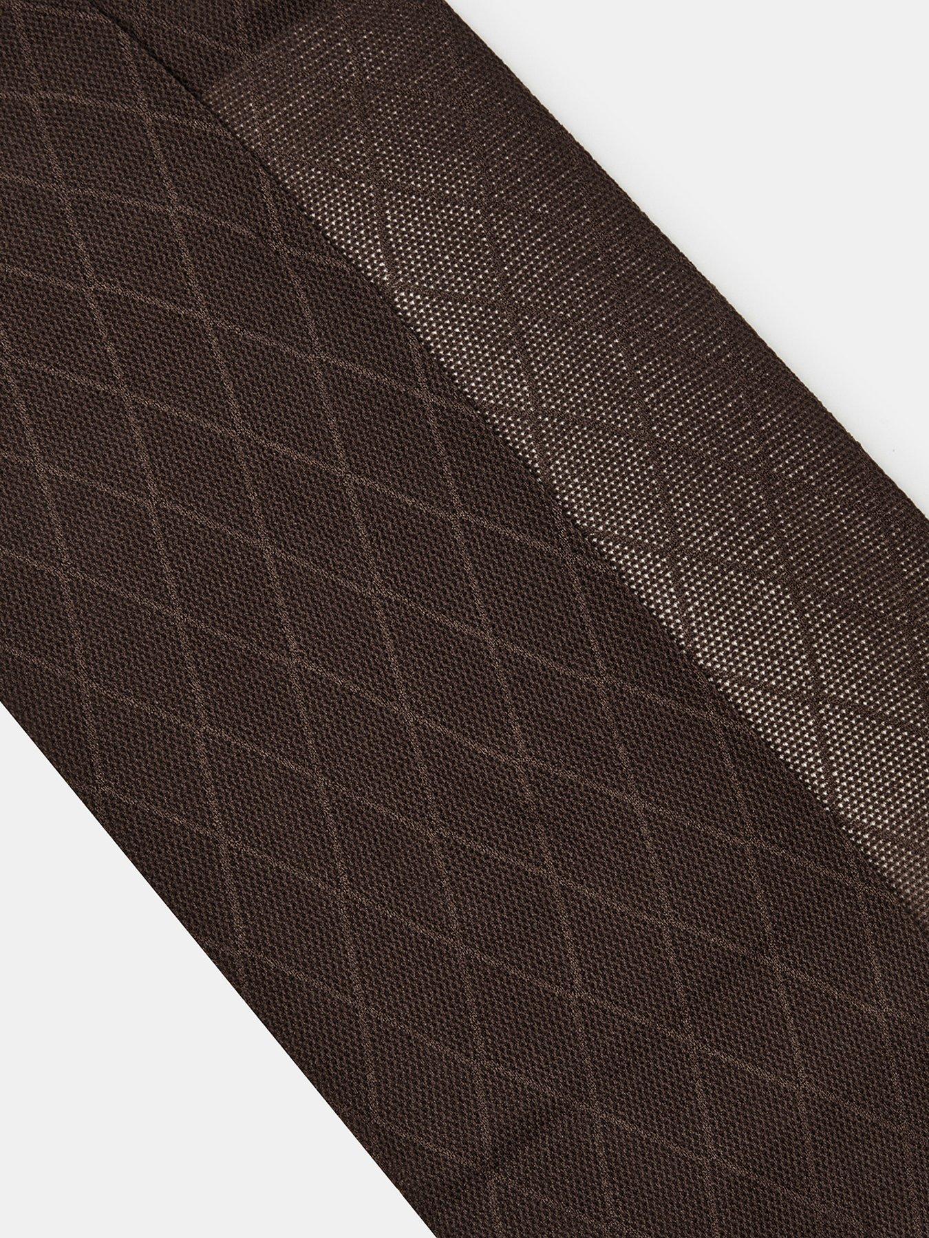 Image 2 of 2 of Accessorize Womens Argyle 20 Denier Control Top Tights - Brown