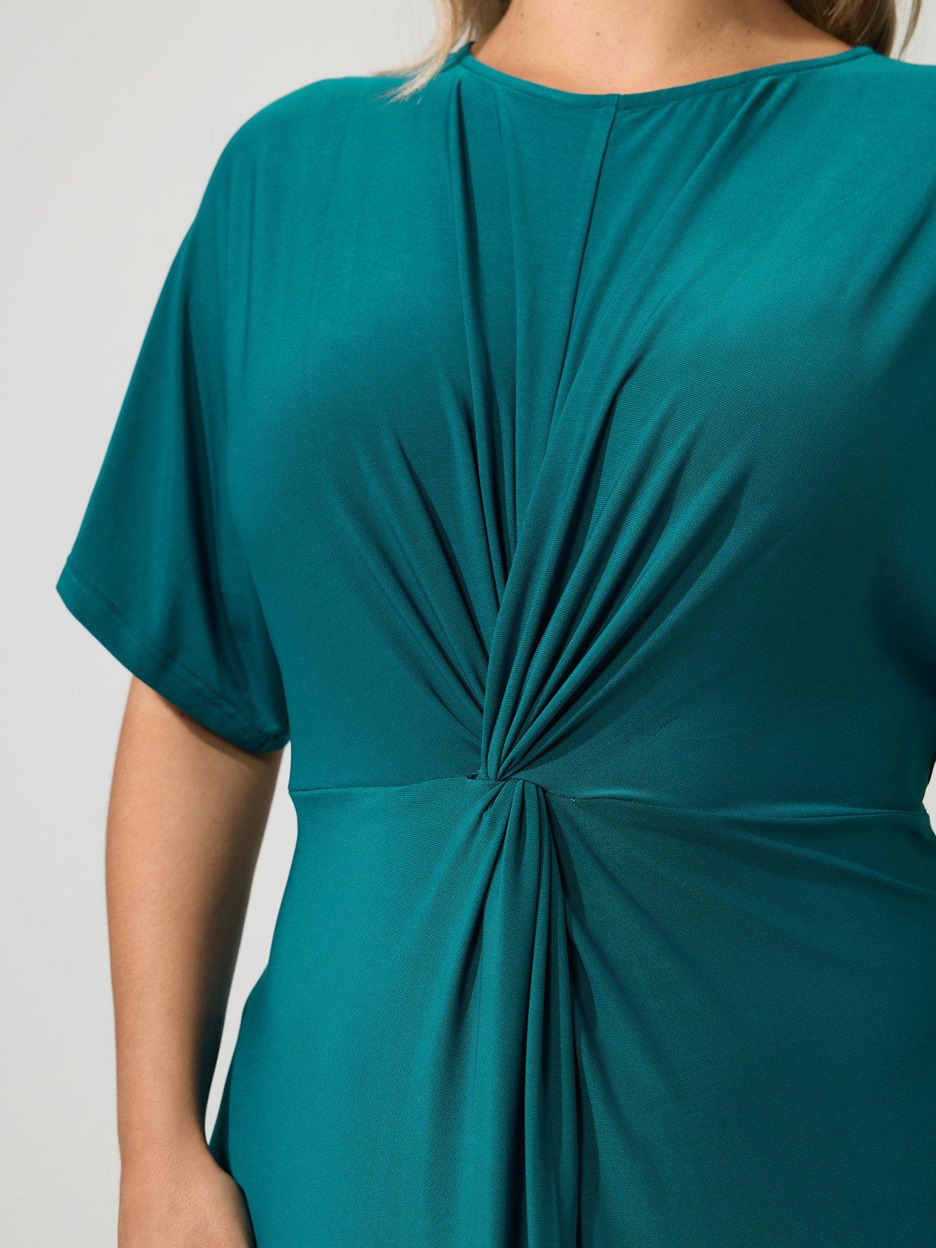 Image 4 of 4 of Yours Curve Knot Front Dress - Blue