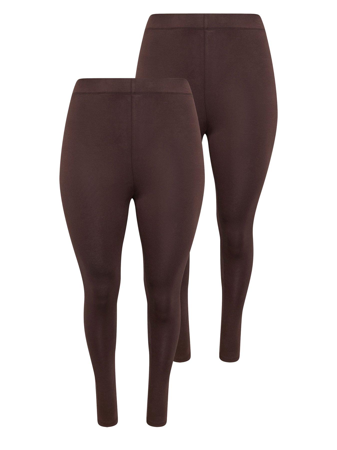 Yours Curve 2 Pack Legging - Brown