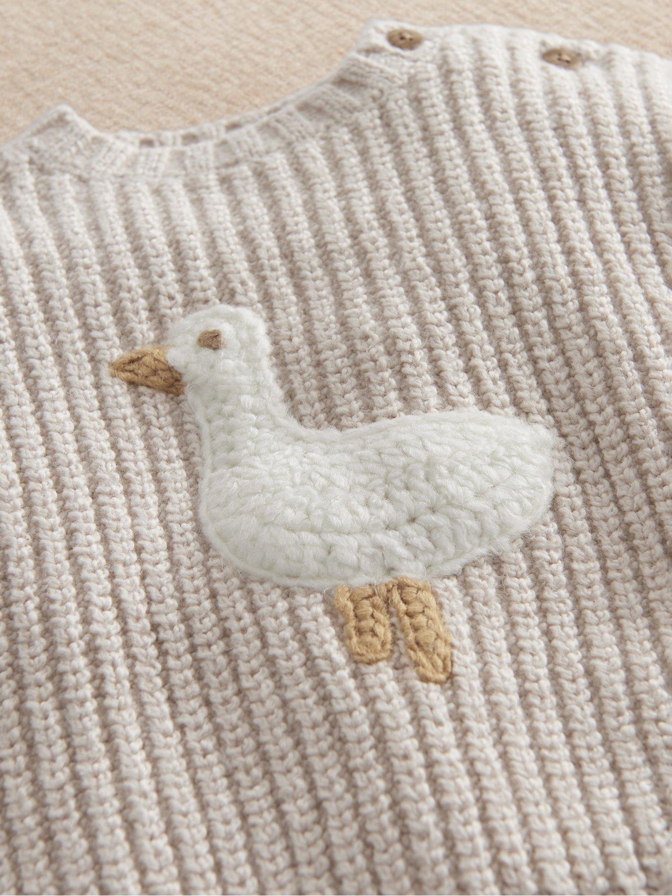 Image 3 of 4 of Mamas & Papas Baby Unisex 2 Piece Duck Knitted Jumper &amp; Leggings - Beige